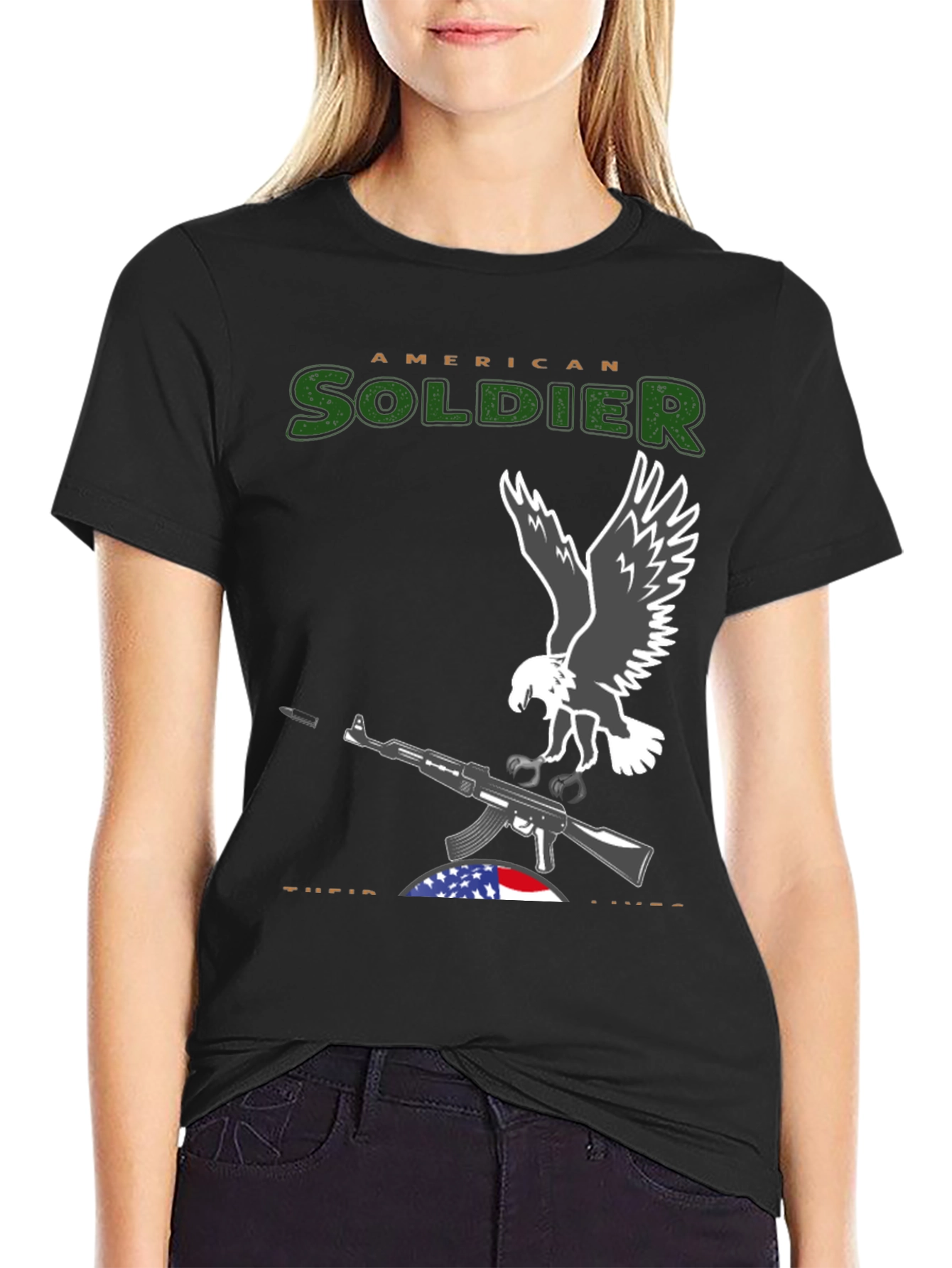 American Soldier Eagle Graphic T-Shirt