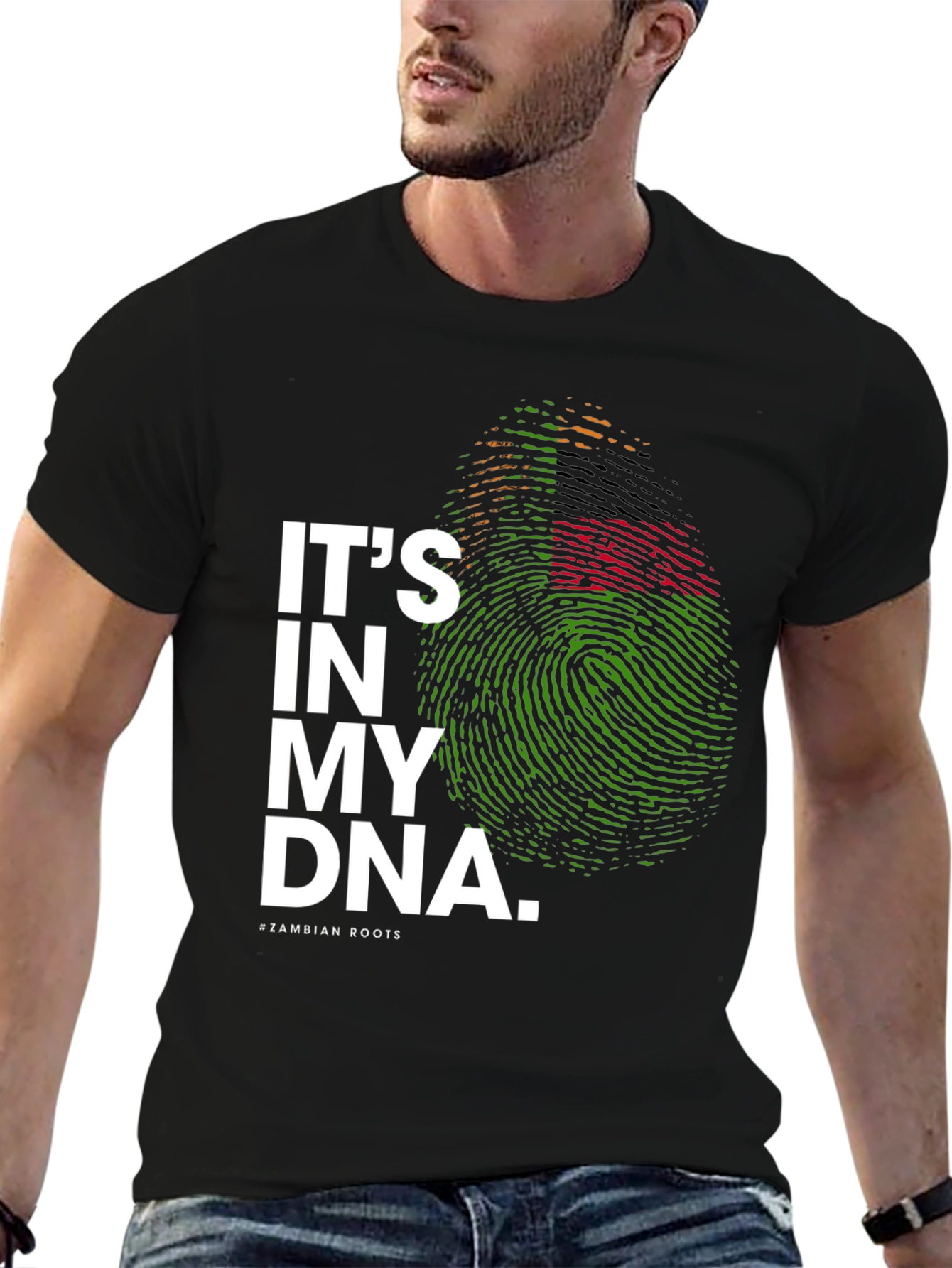 Its in My DNA Zambian Roots Black T-Shirt