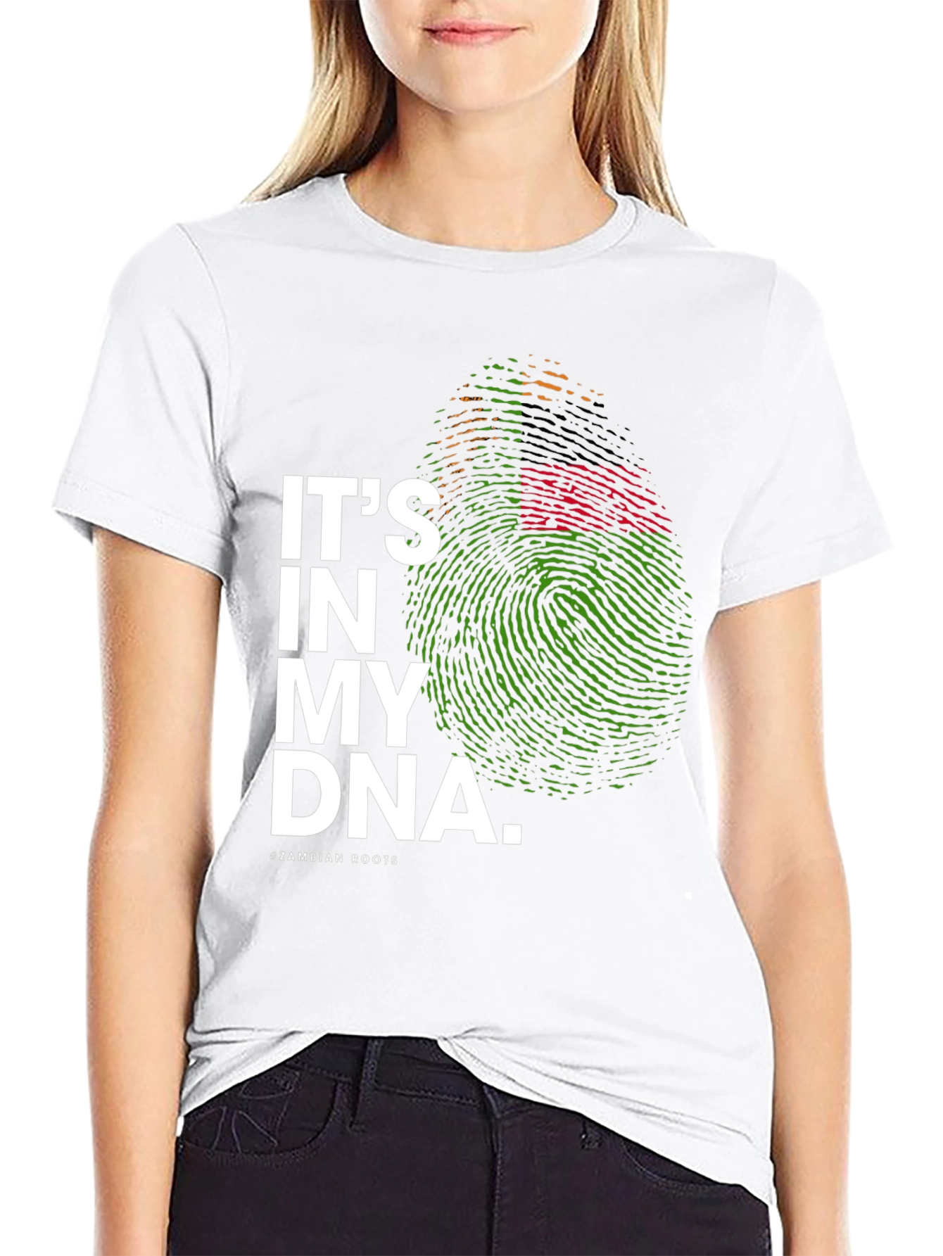 Its in My DNA Zambian Roots Black T-Shirt