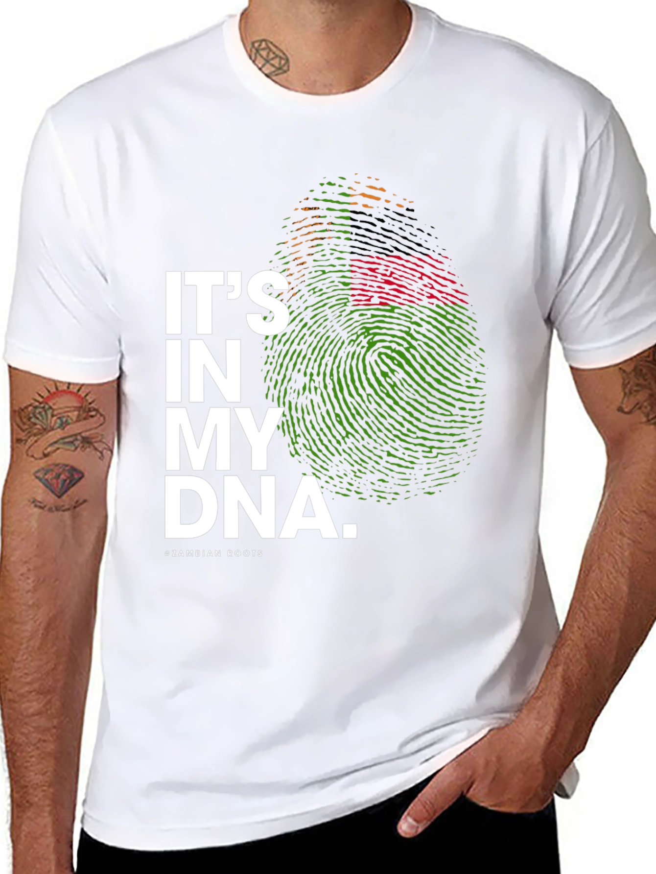 Its in My DNA Zambian Roots Black T-Shirt