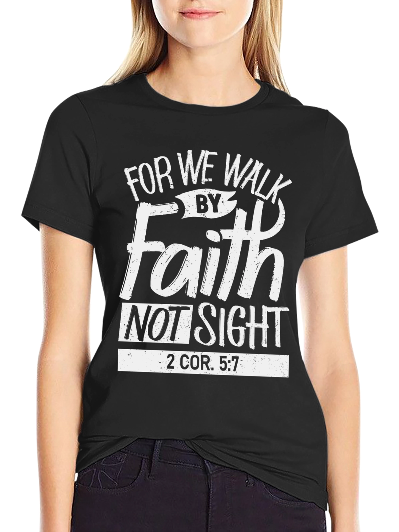 Faith Christian T-Shirt - Walk By Faith Not Sight