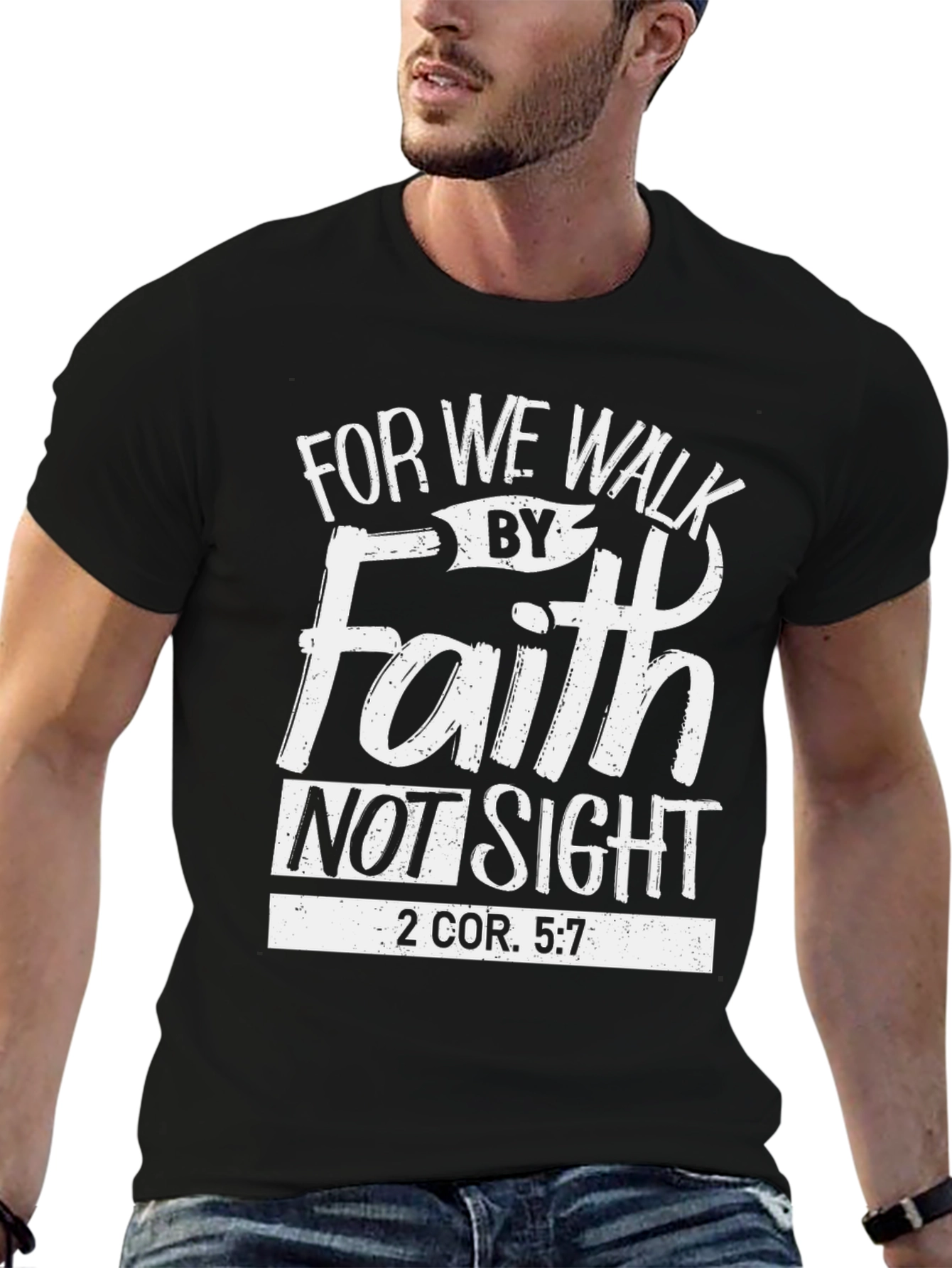 Faith Christian T-Shirt - Walk By Faith Not Sight