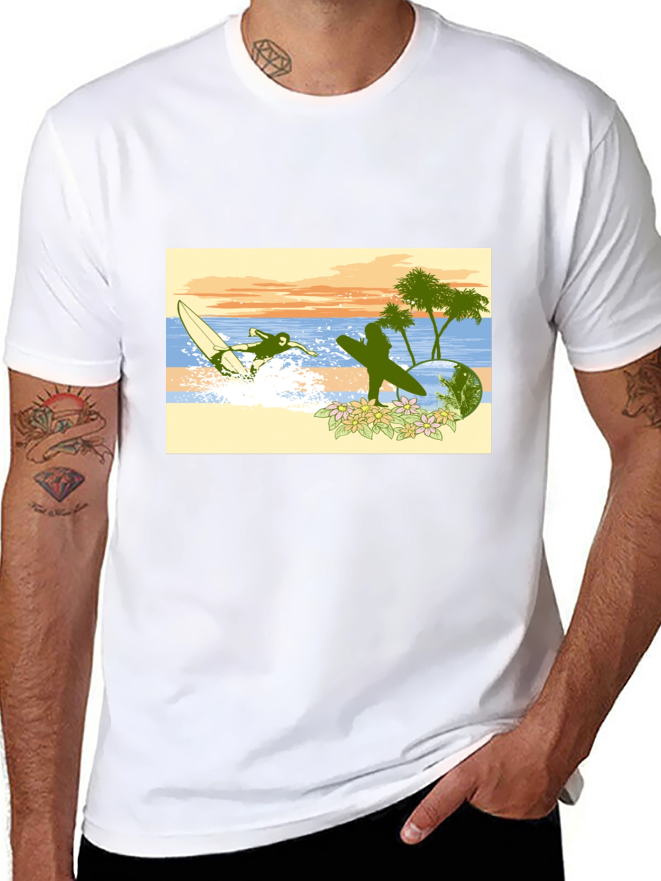 Surfing Graphic Tee - Beach Vibes