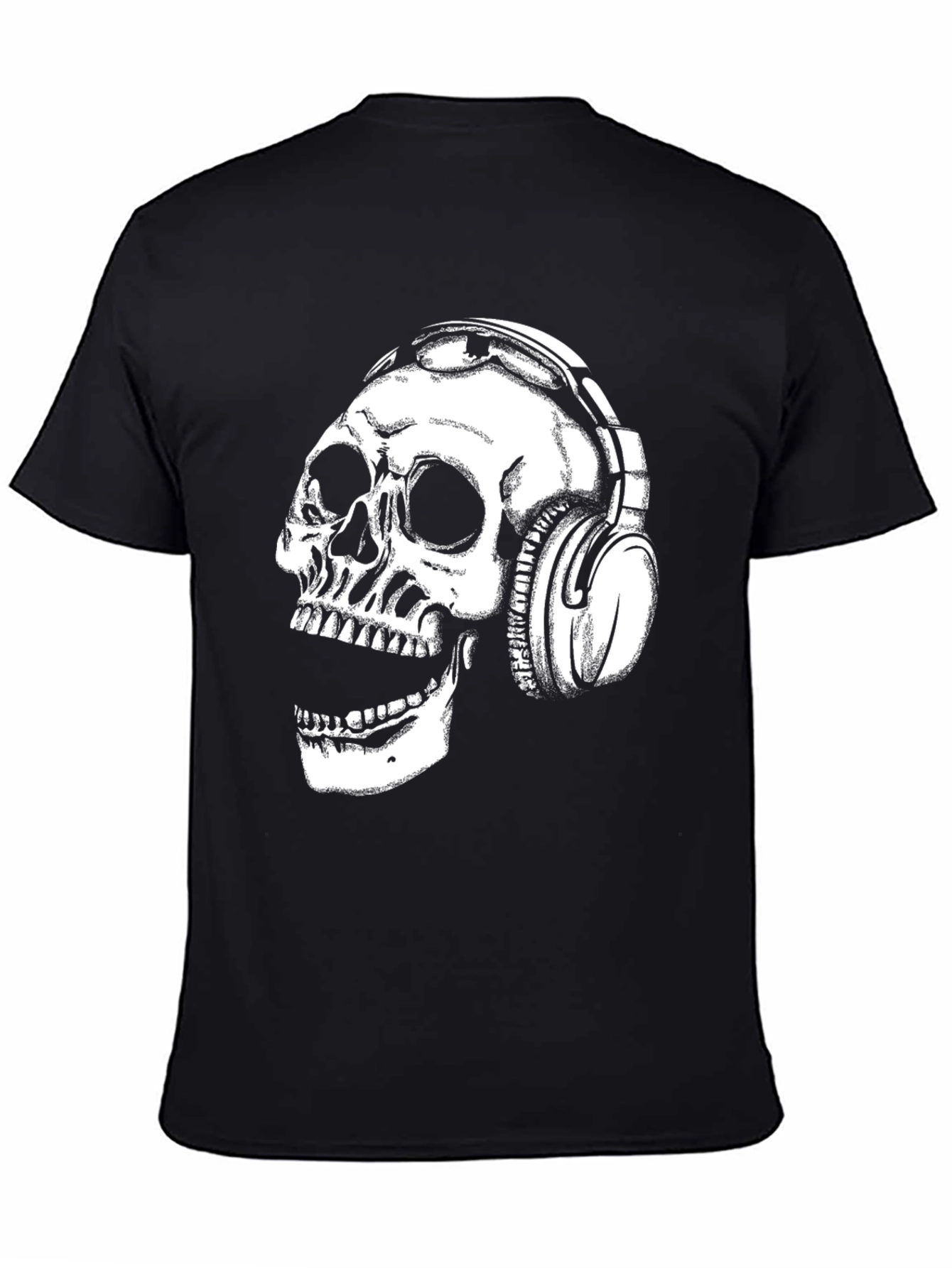 Skull Headphones Black T-Shirt