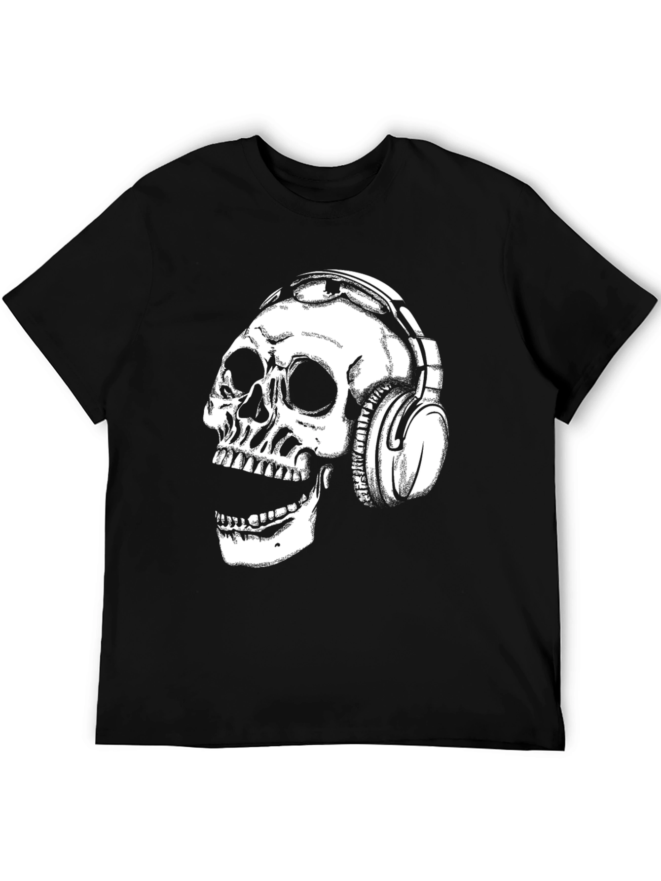 Skull Headphones Black T-Shirt