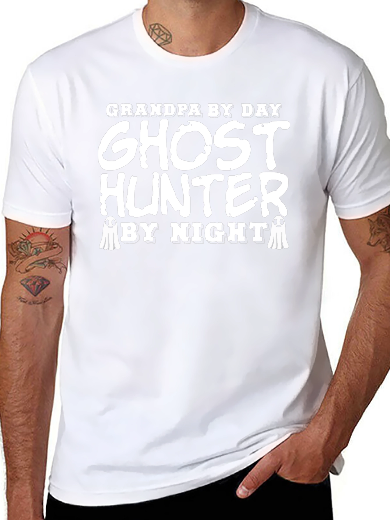 Grandpa Ghost Hunter Black T-Shirt