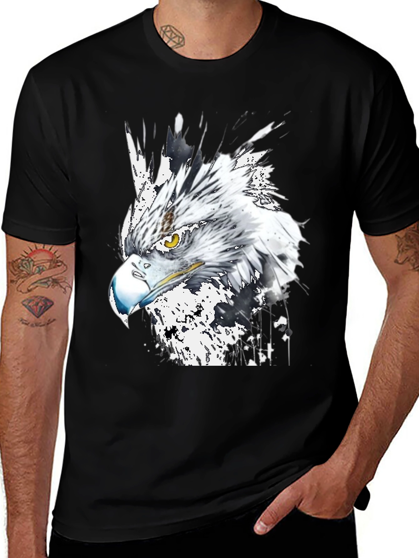 Eagle Graphic Print Crew Neck T-Shirt