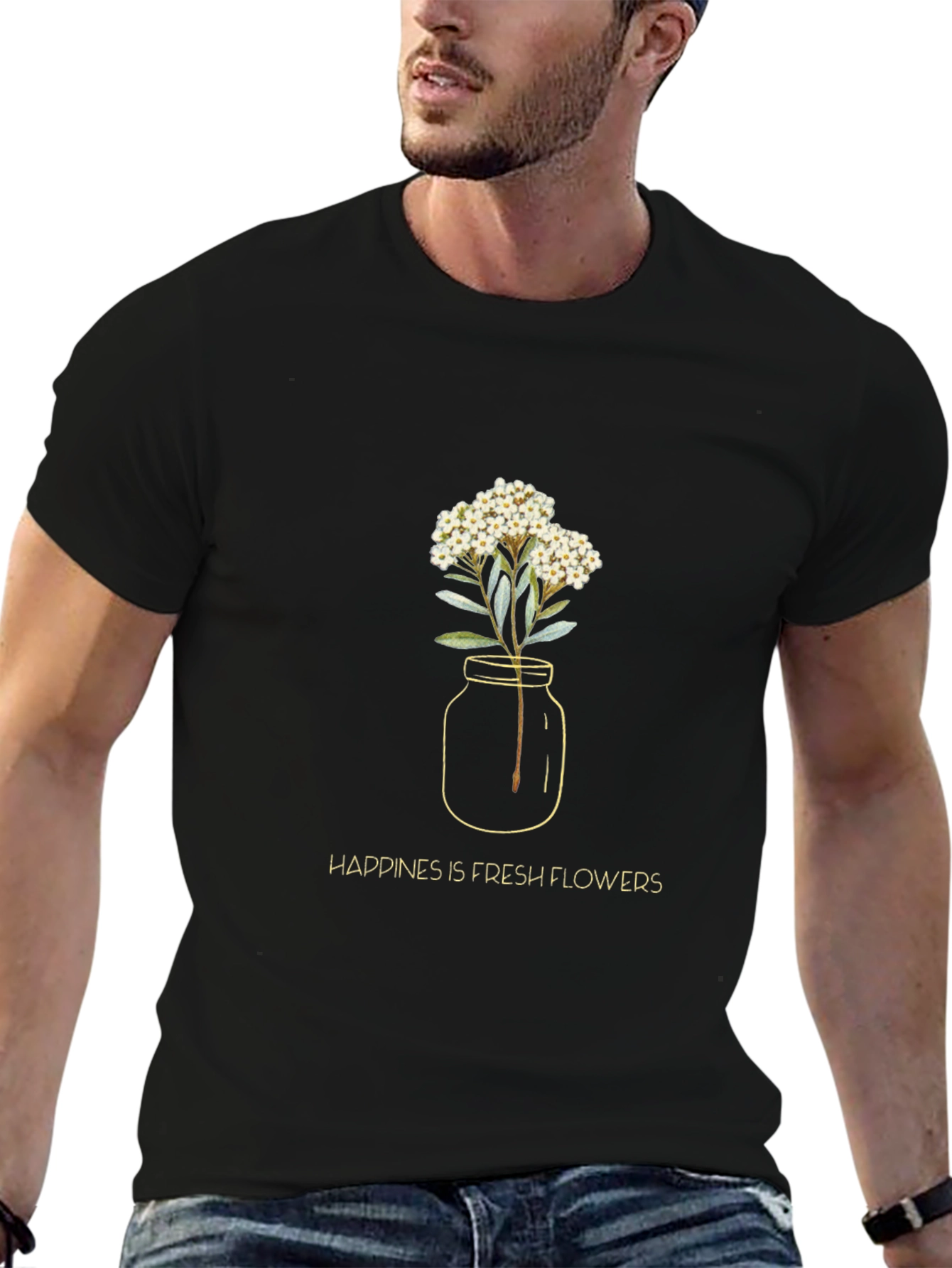 Fresh Flower Graphic Tee - Black