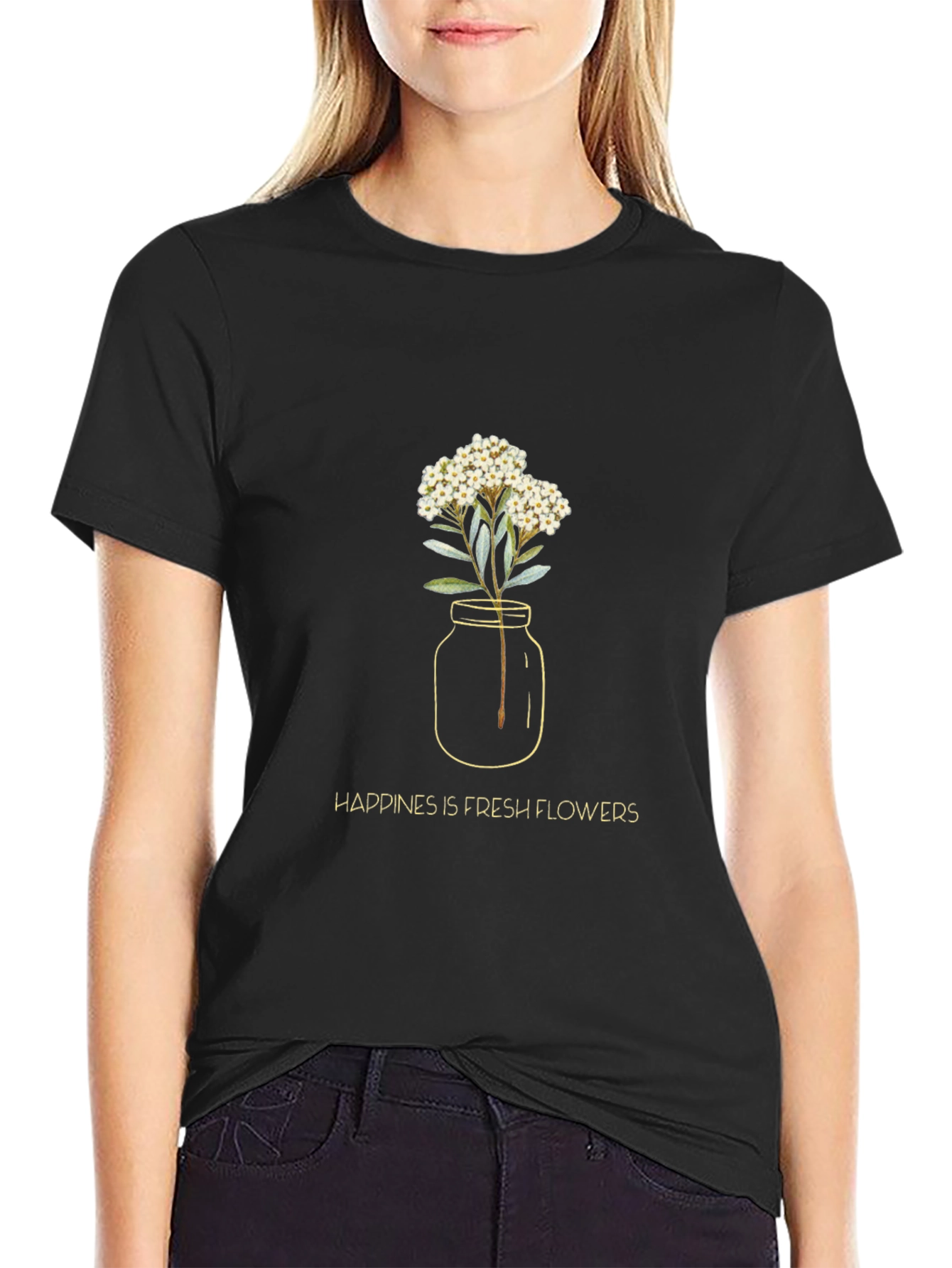 Fresh Flower Graphic Tee - Black