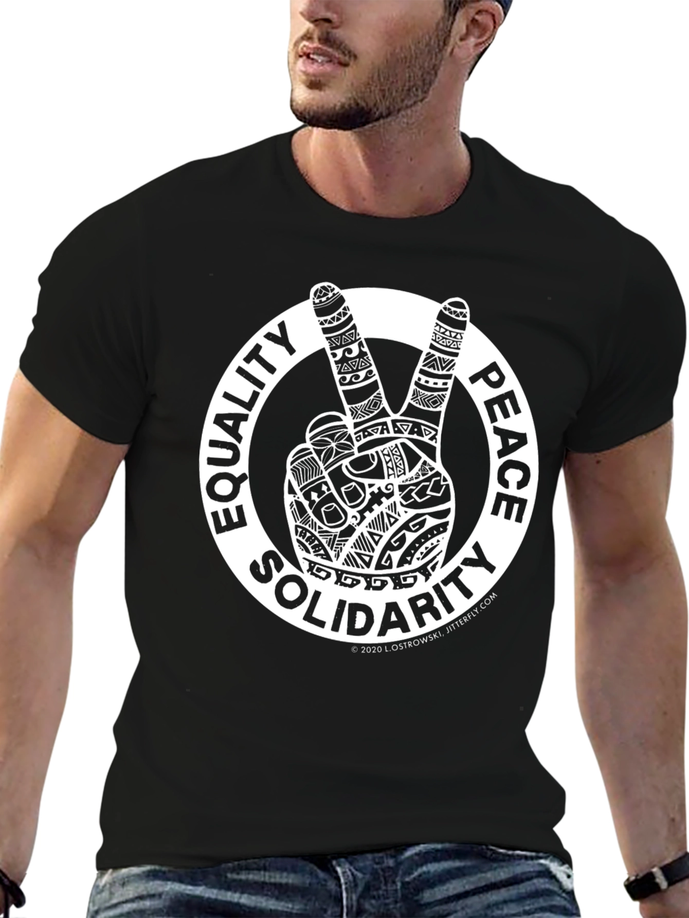 Equality Peace Solidarity T-Shirt - Black
