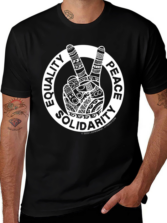 Equality Peace Solidarity T-Shirt - Black