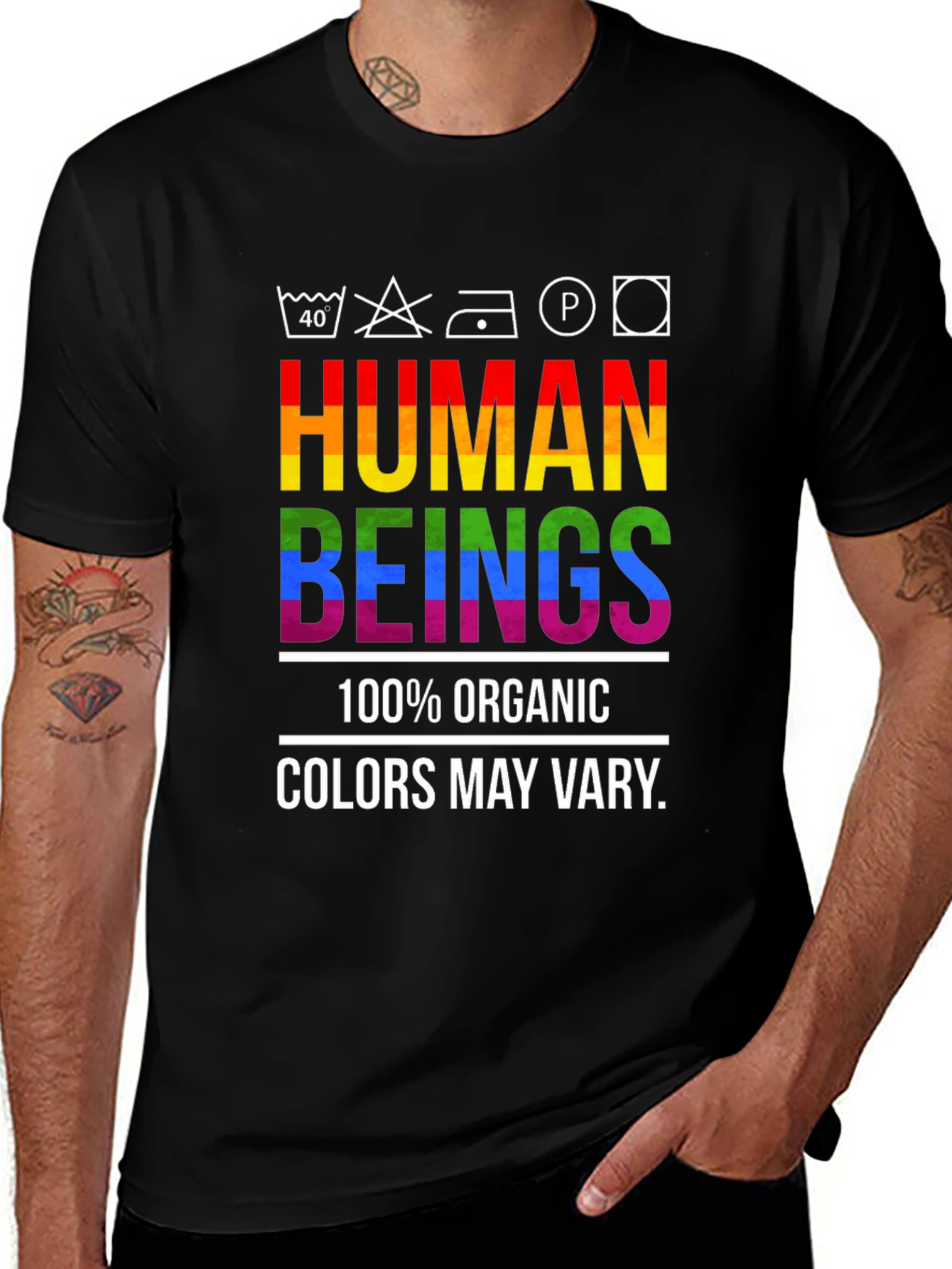 Human Beings Organic Rainbow Pride T-Shirt