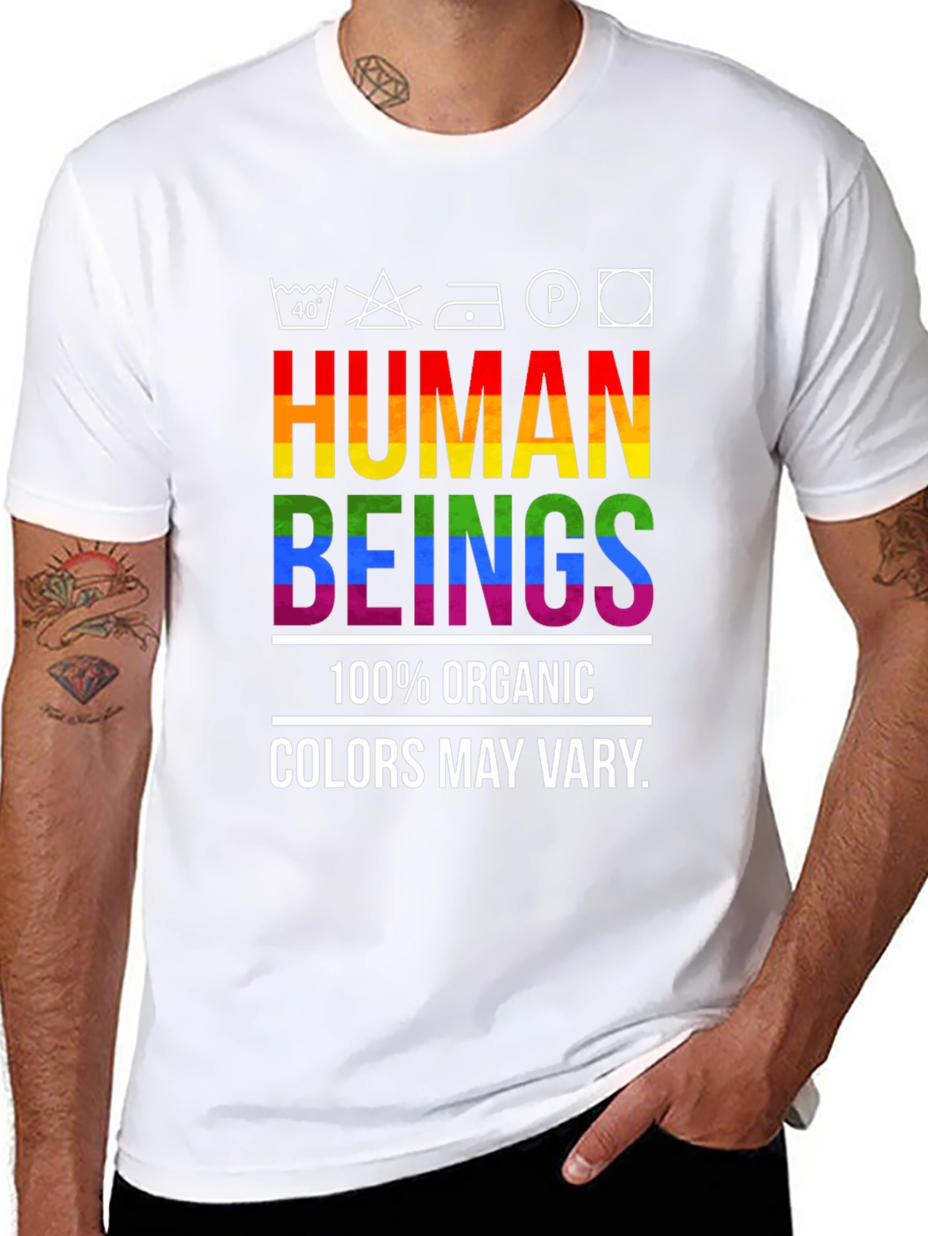 Human Beings Organic Rainbow Pride T-Shirt