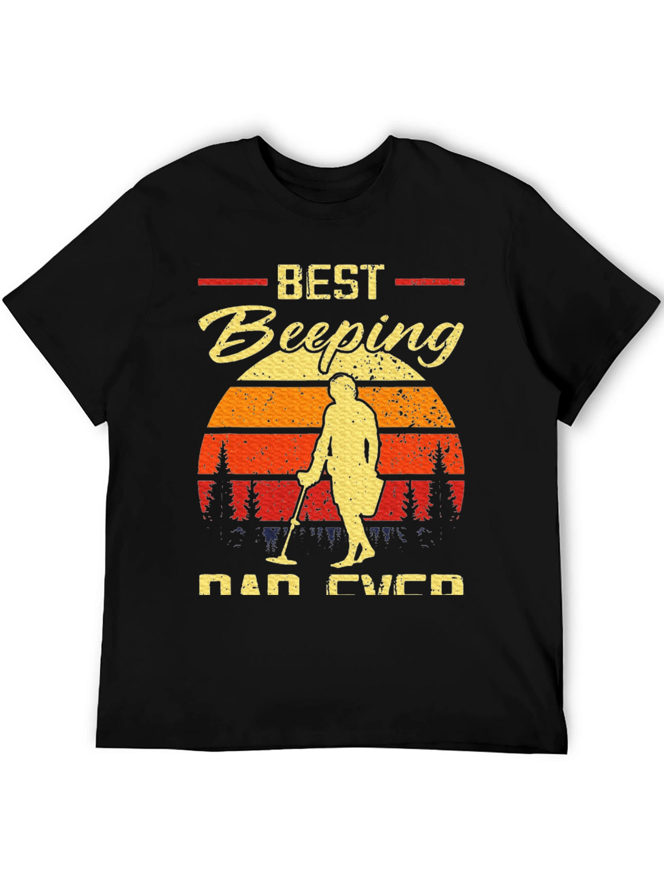 Best Beeping Dad Ever Black T-Shirt