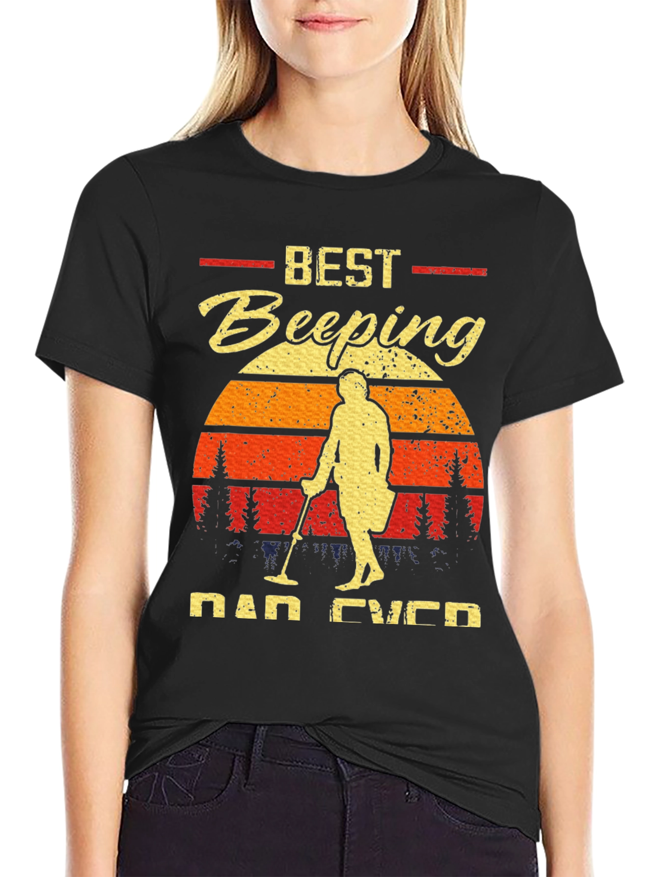Best Beeping Dad Ever Black T-Shirt