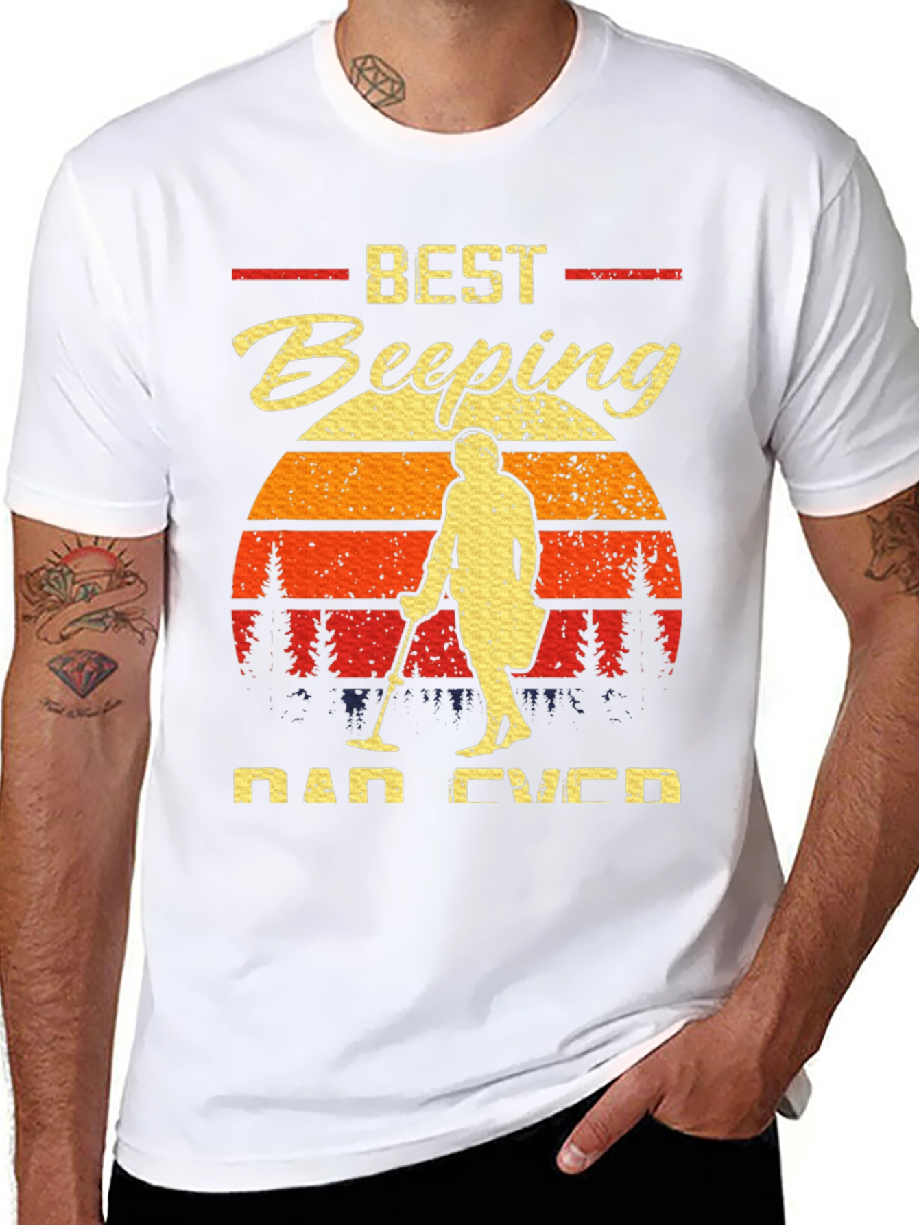 Best Beeping Dad Ever Black T-Shirt