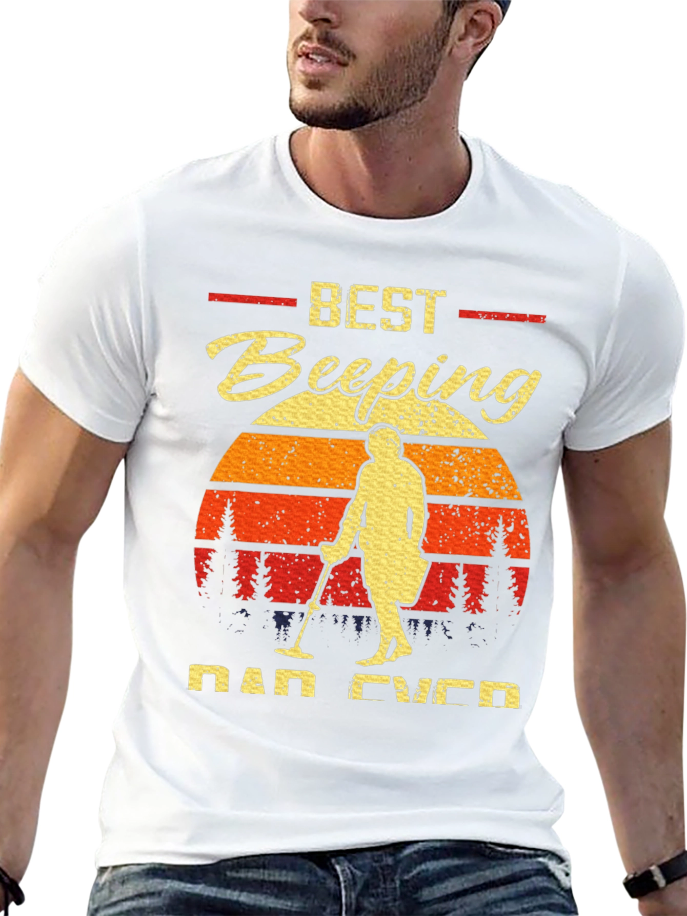 Best Beeping Dad Ever Black T-Shirt