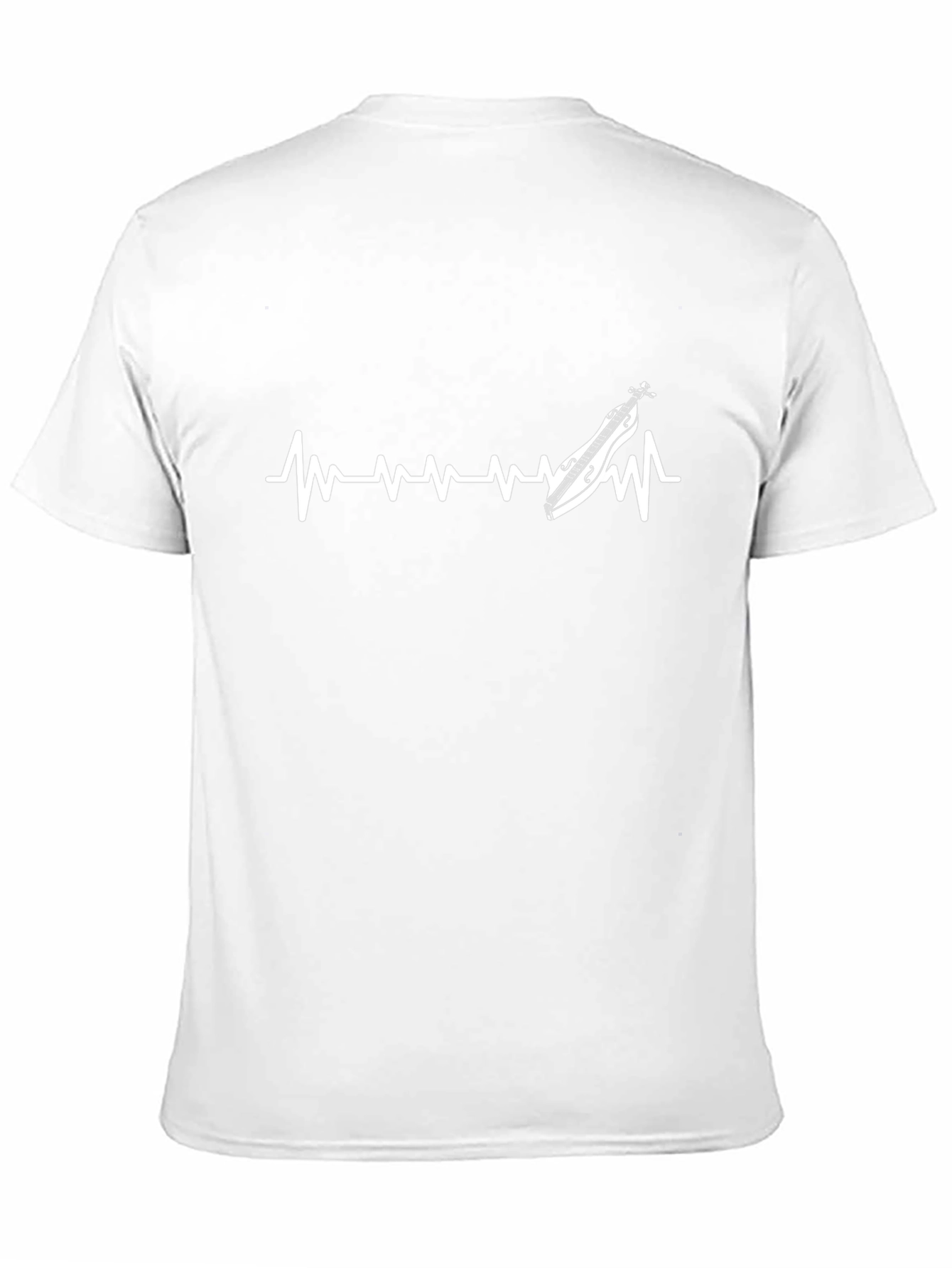 Dulcimer Heartbeat Graphic Tee - Black Cotton T-Shirt