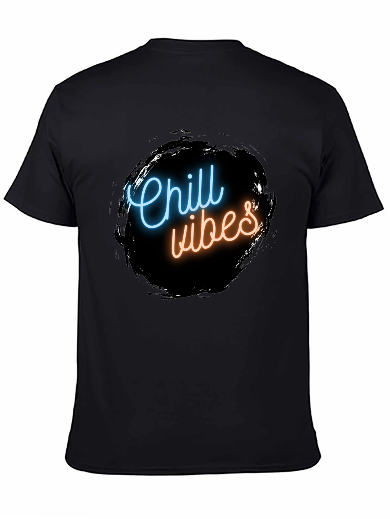 Chill Vibes Black Graphic Tee - Mens Casual Wear