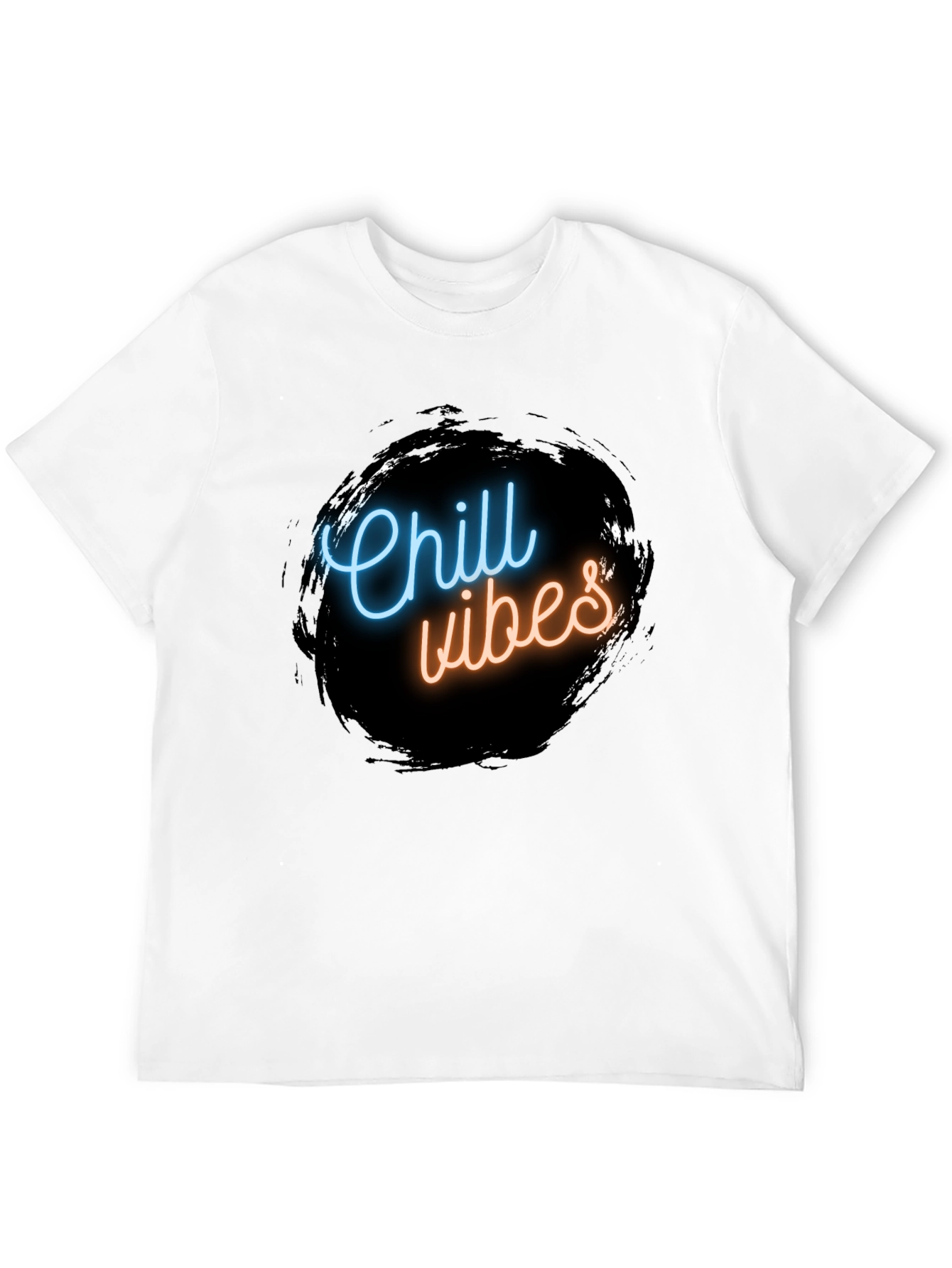 Chill Vibes Black Graphic Tee - Mens Casual Wear