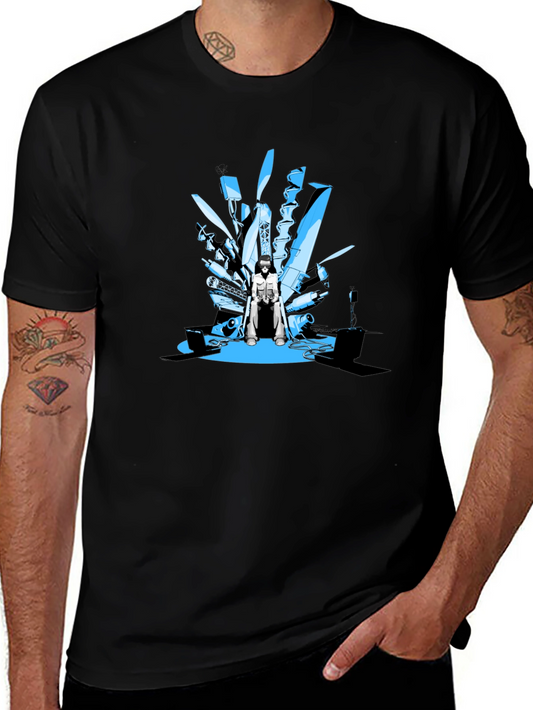 Tech Throne Black T-Shirt - Unique Graphic Design
