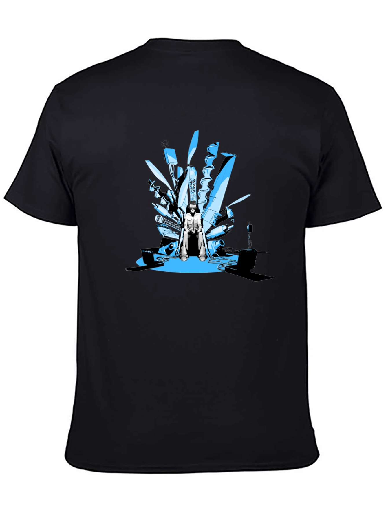 Tech Throne Black T-Shirt - Unique Graphic Design