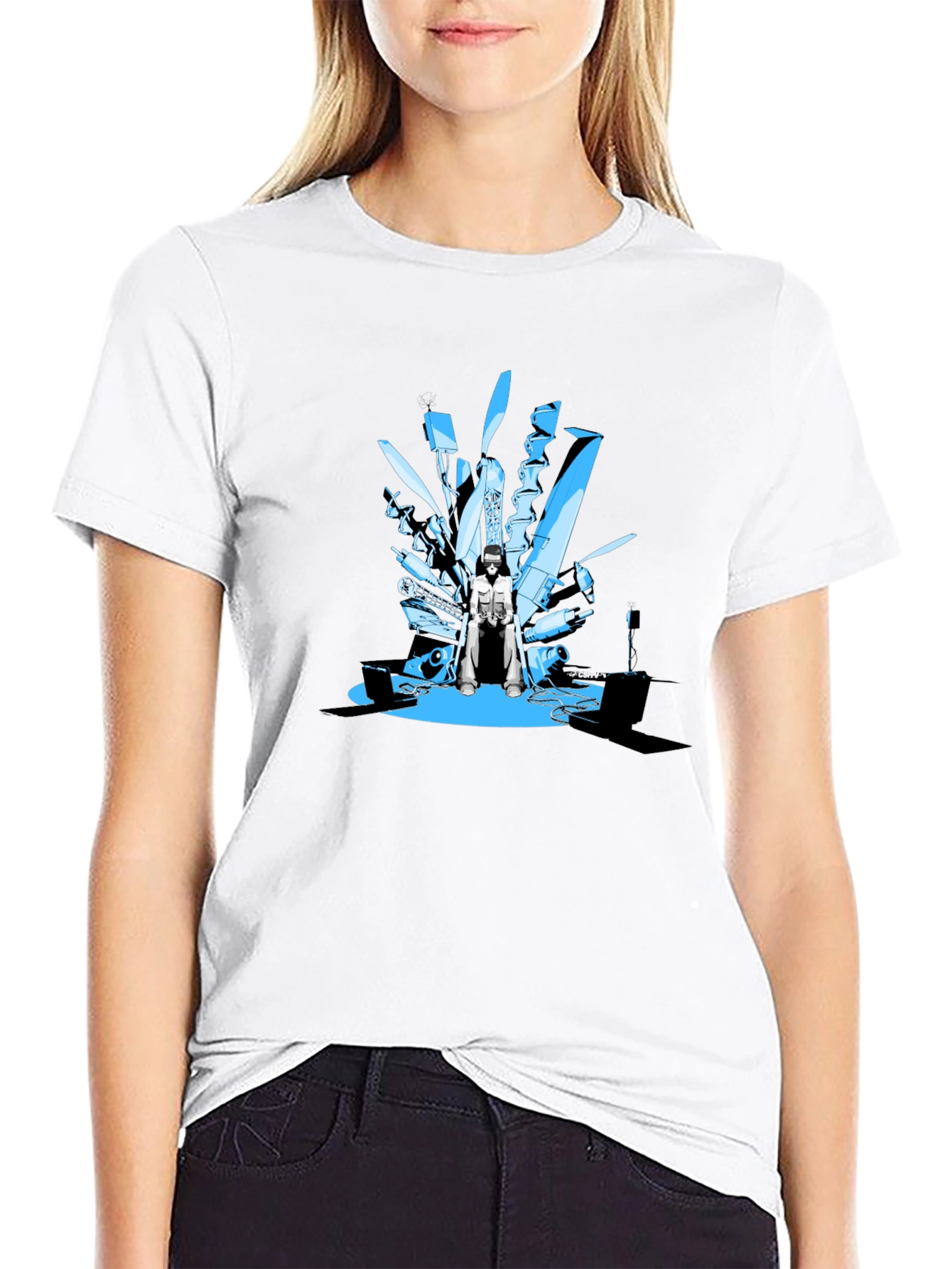 Tech Throne Black T-Shirt - Unique Graphic Design