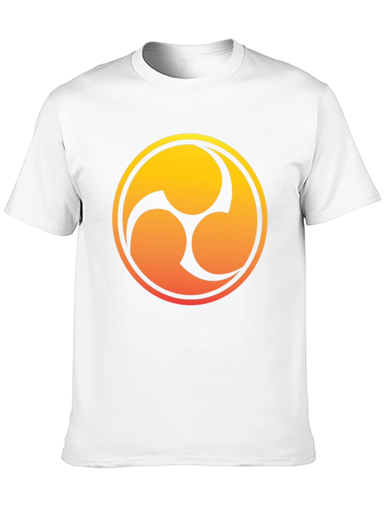 Black T-Shirt with Gradient Tomoe Design