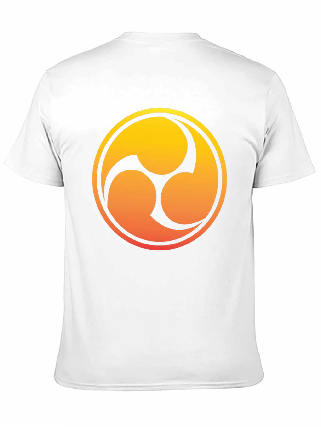 Black T-Shirt with Gradient Tomoe Design