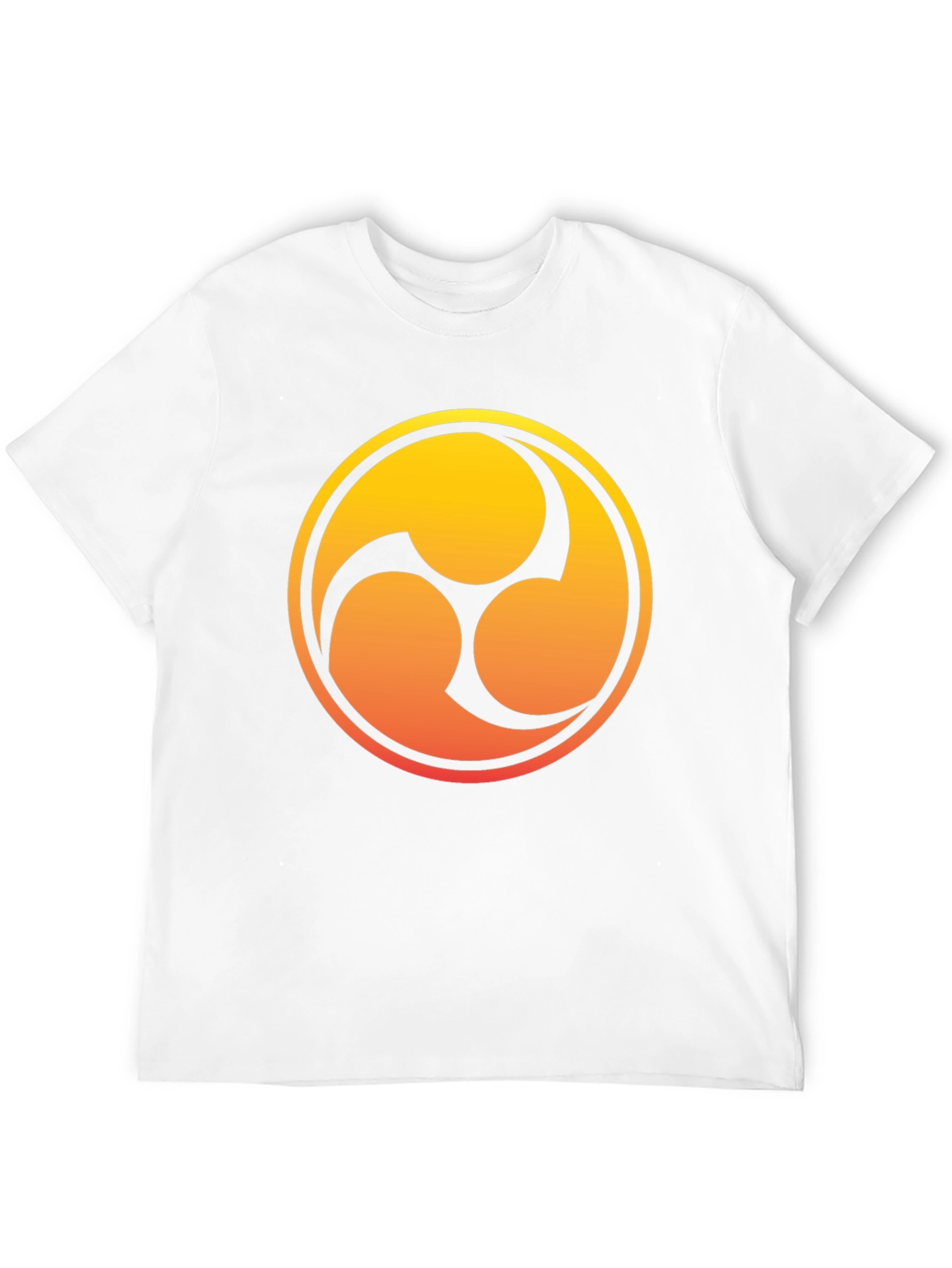 Black T-Shirt with Gradient Tomoe Design