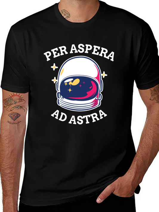Per Aspera Ad Astra T-Shirt - Space Helmet Graphic Tee