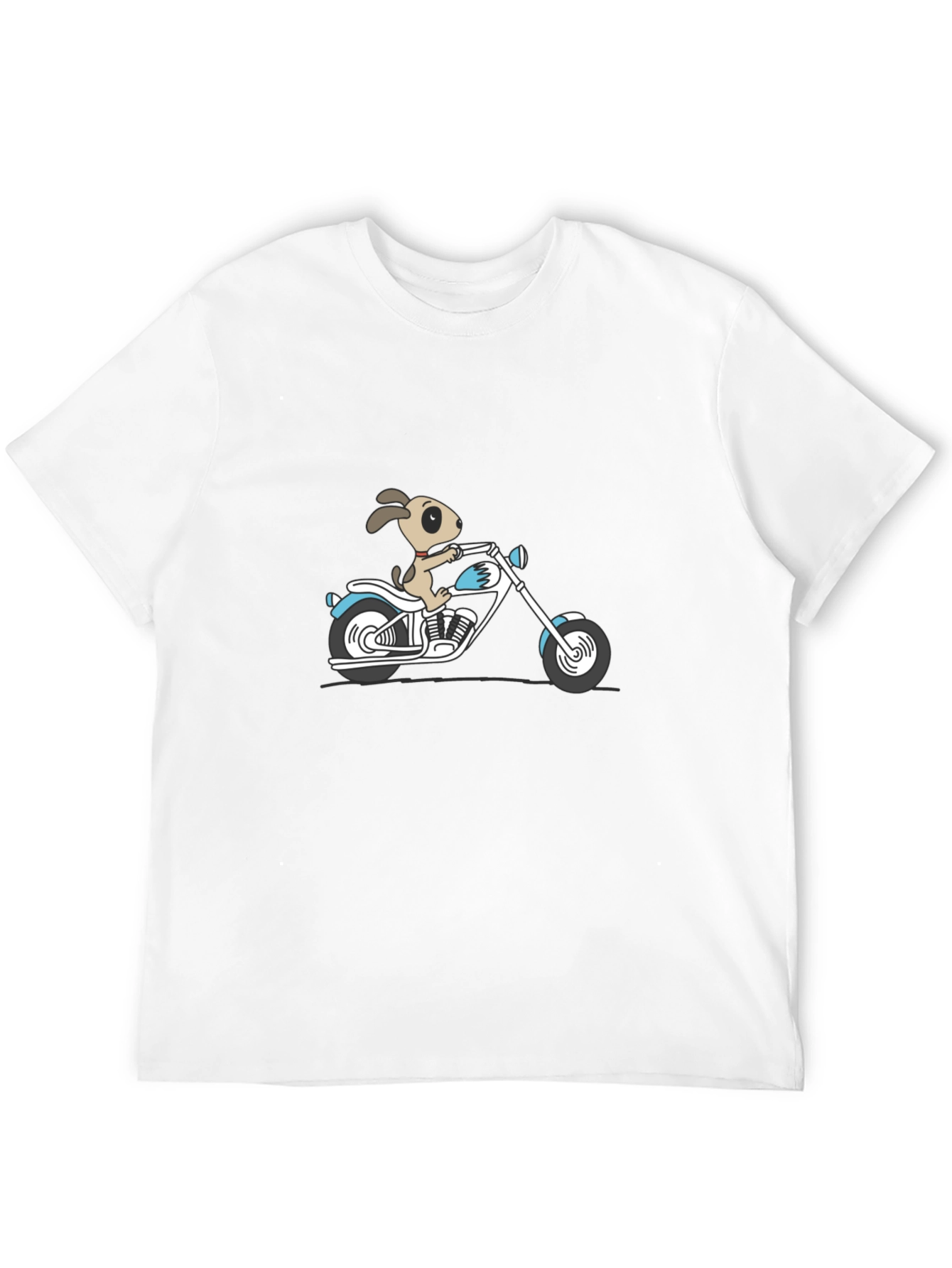 Dog on Motorcycle Graphic T-Shirt - Black