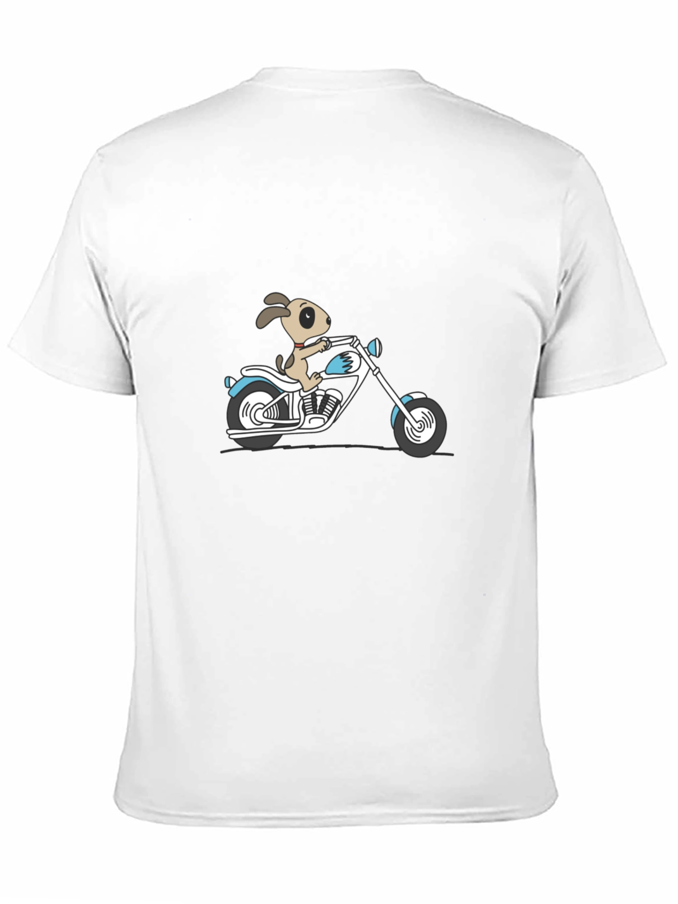 Dog on Motorcycle Graphic T-Shirt - Black