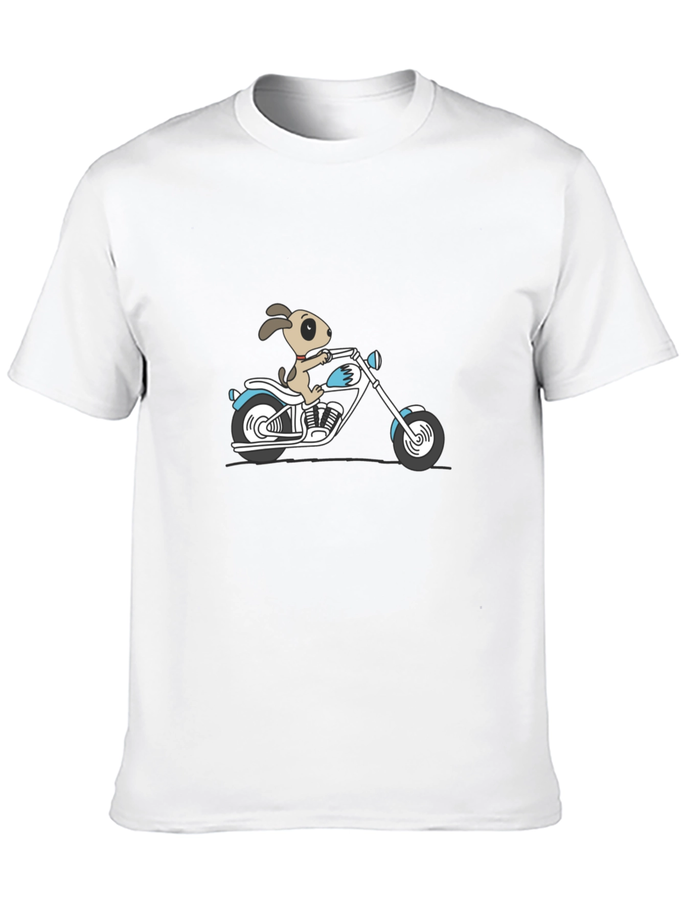 Dog on Motorcycle Graphic T-Shirt - Black