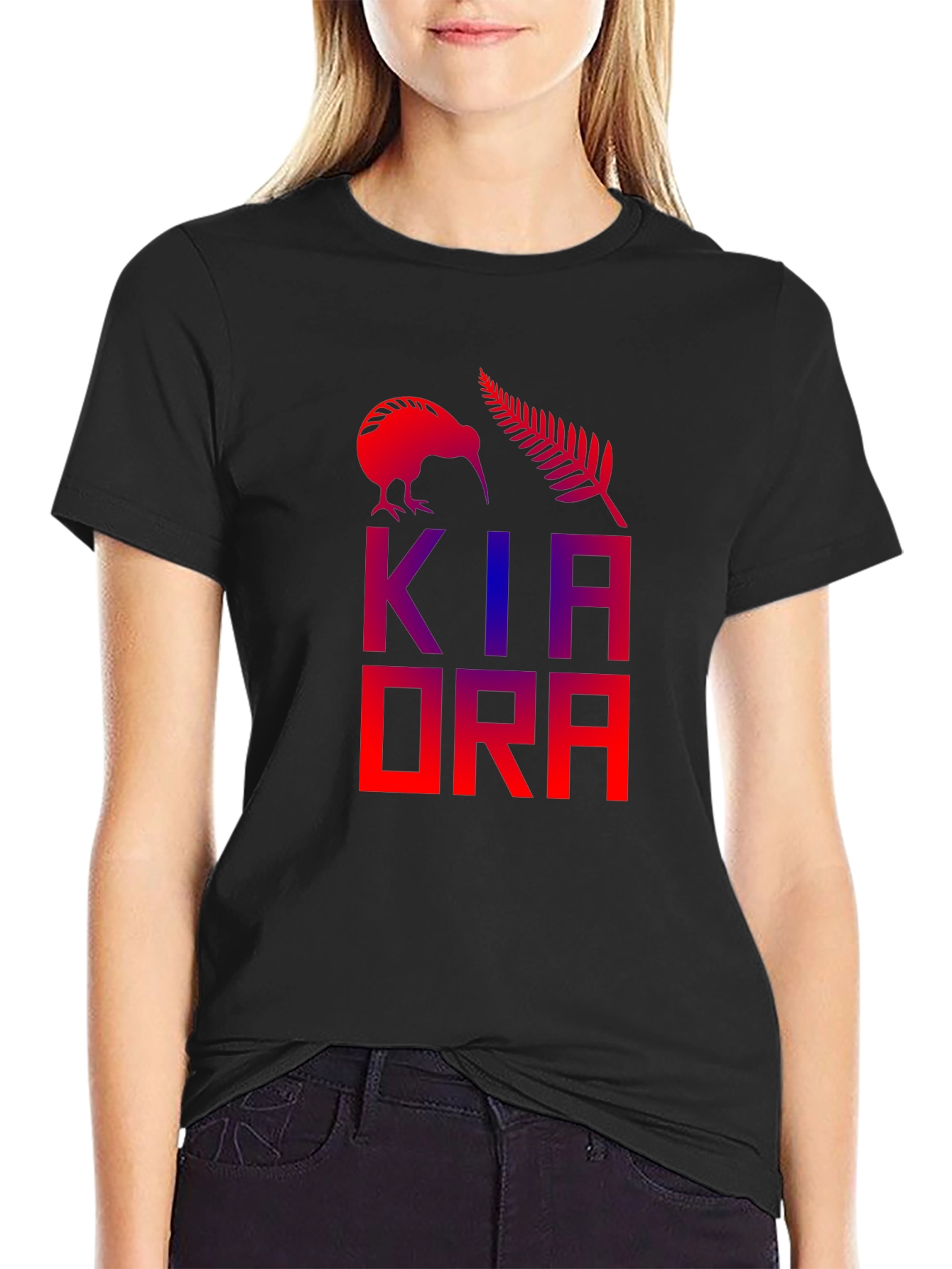 Kia Ora Tee - Kiwi & Fern Design
