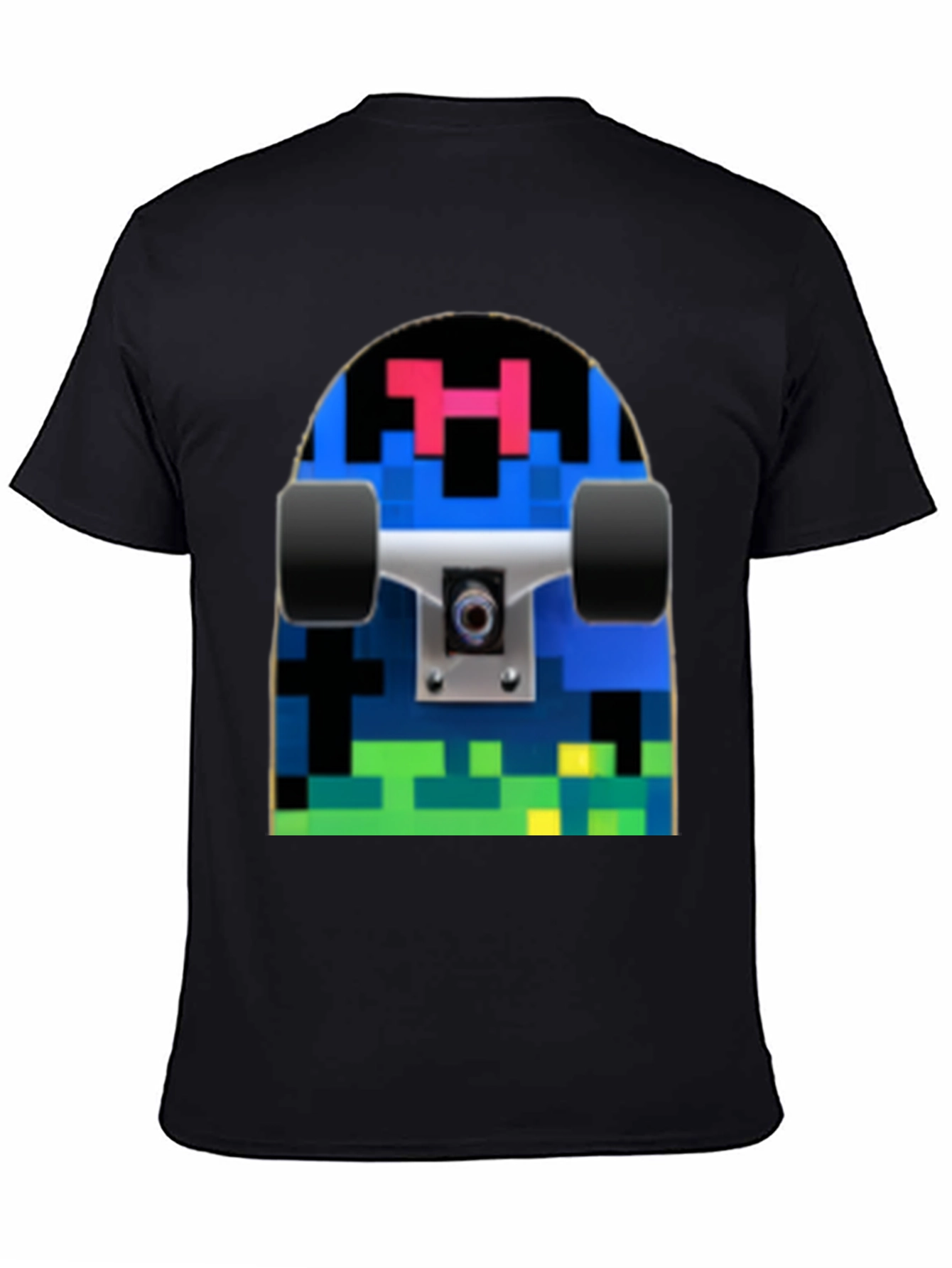 Pixel Skateboard Graphic T-Shirt