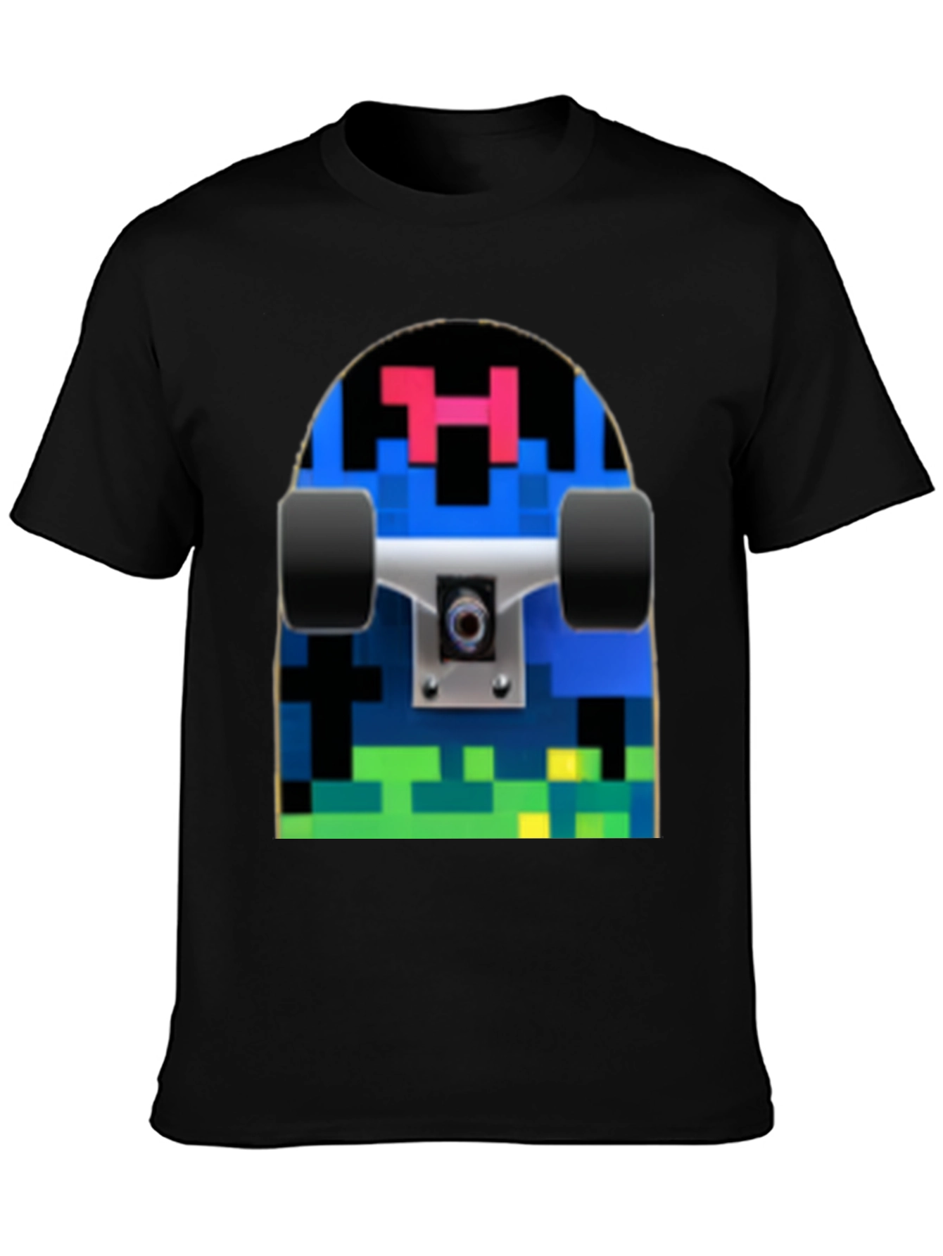 Pixel Skateboard Graphic T-Shirt