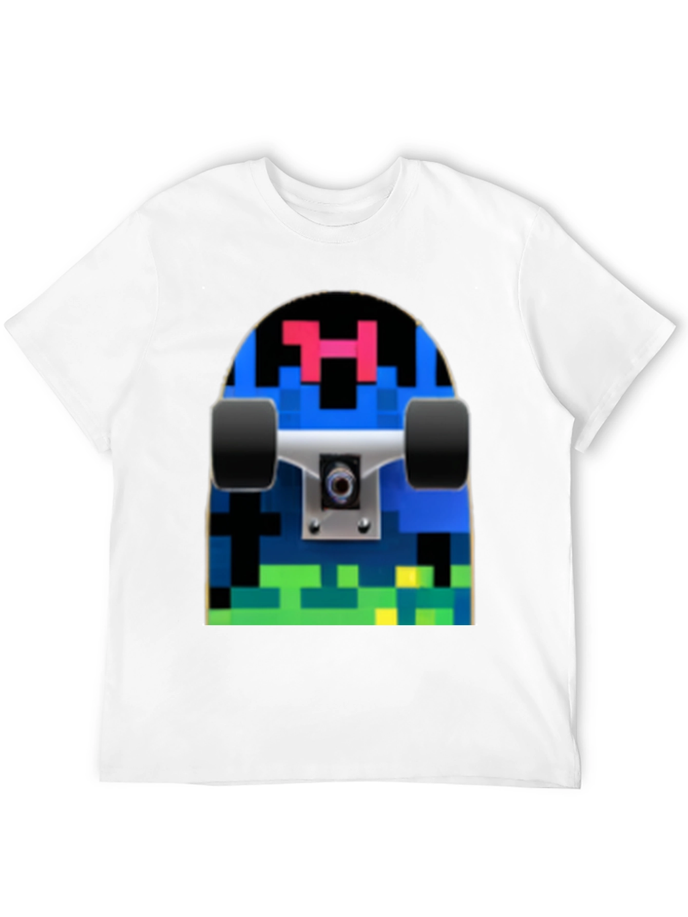 Pixel Skateboard Graphic T-Shirt