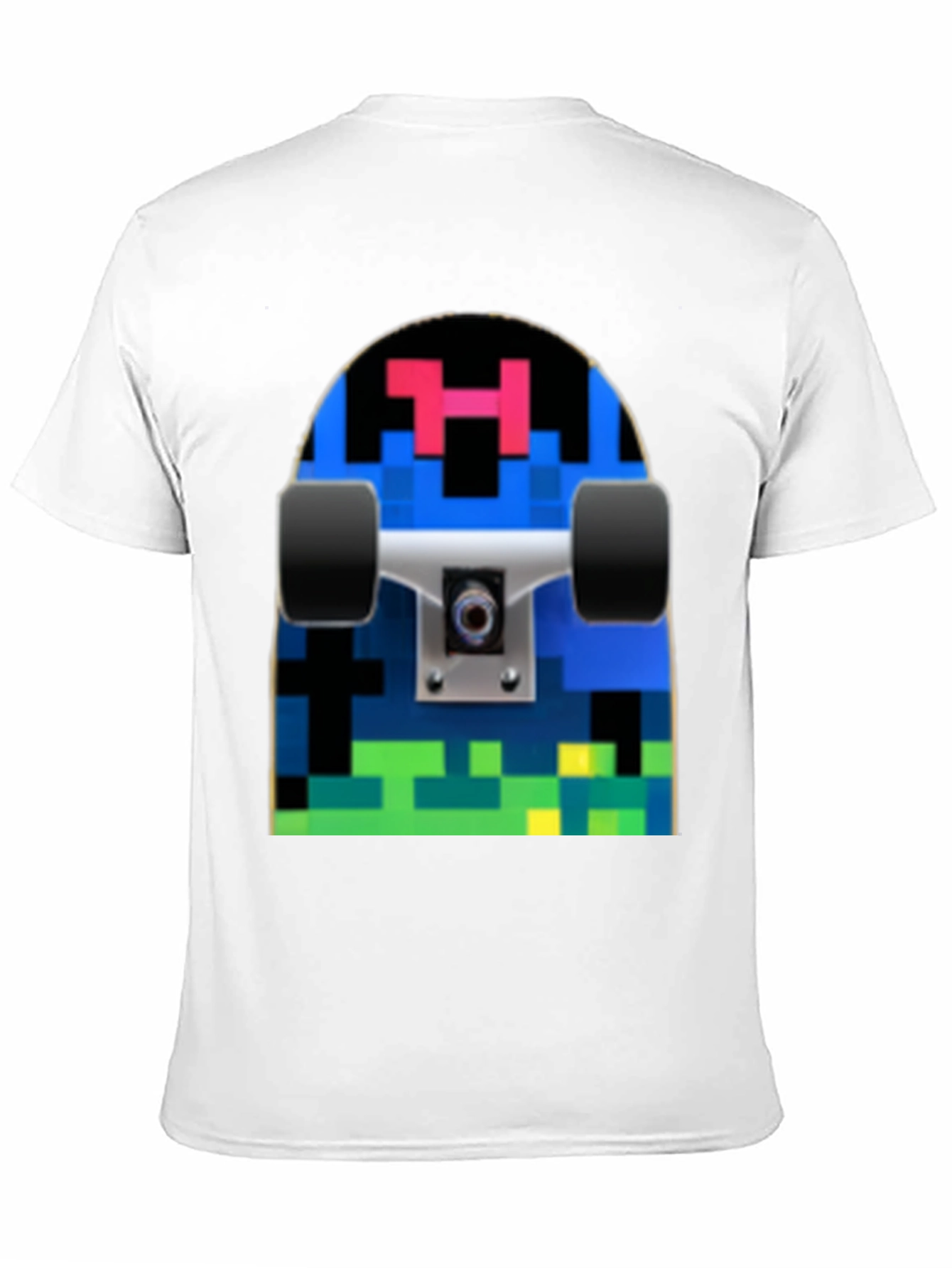 Pixel Skateboard Graphic T-Shirt