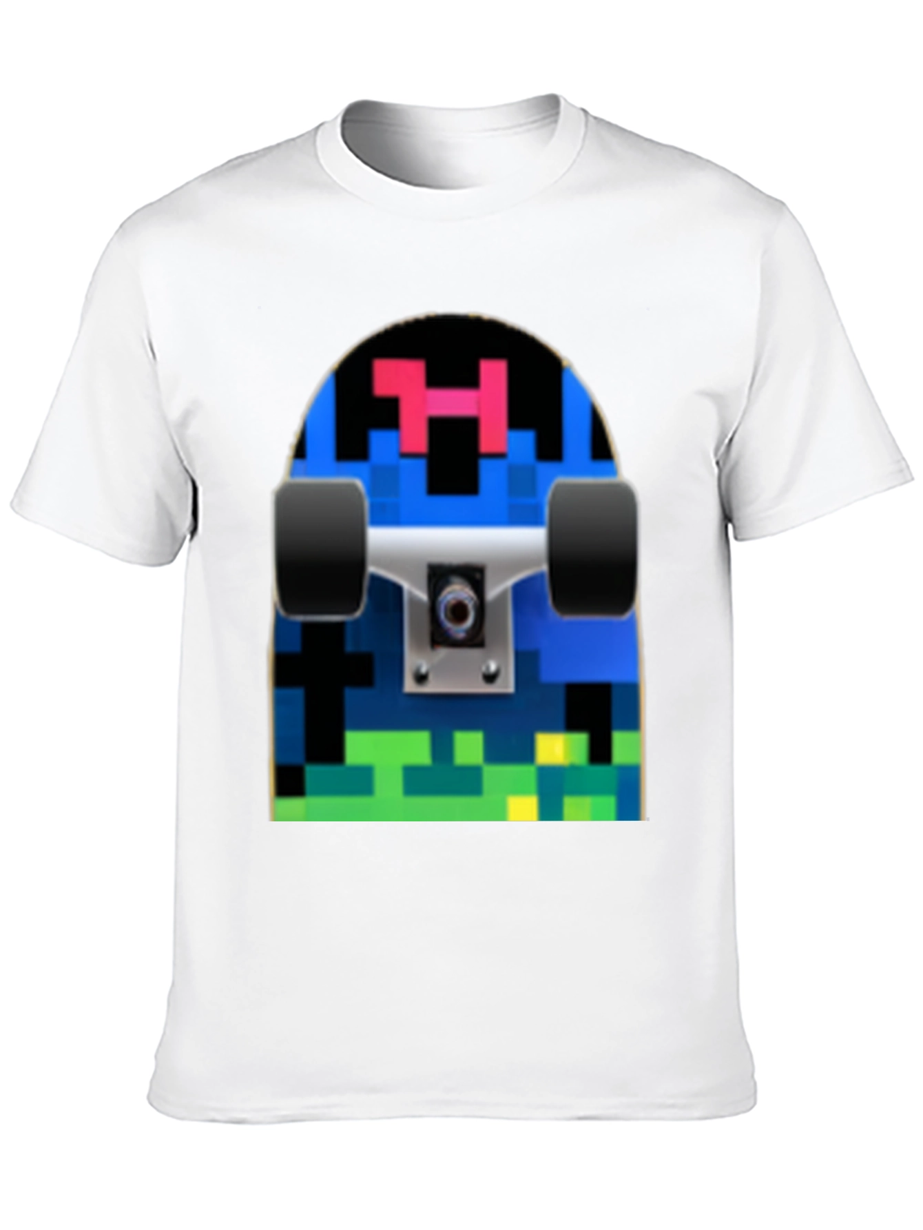 Pixel Skateboard Graphic T-Shirt