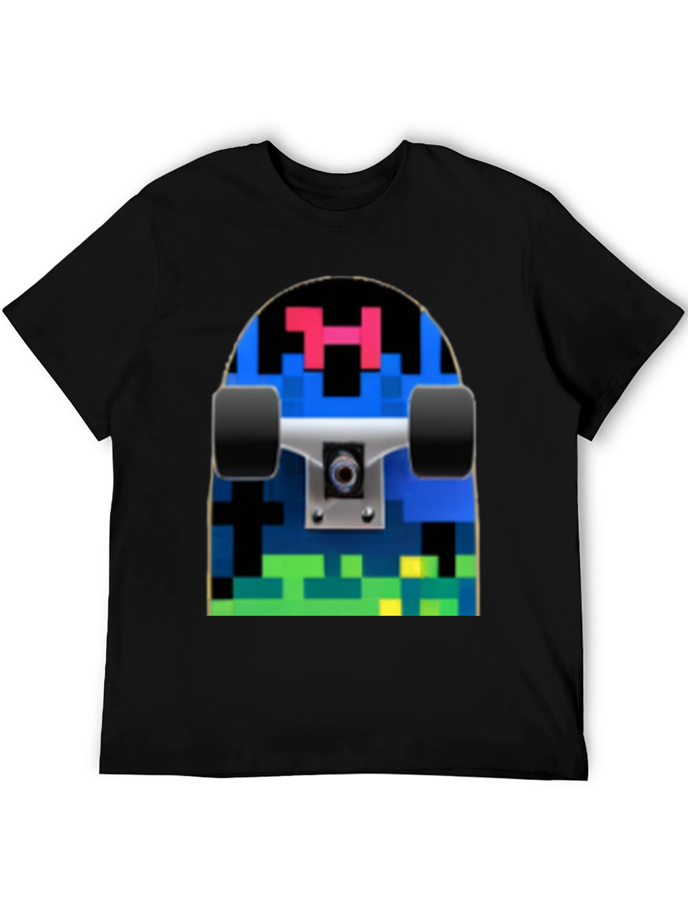 Pixel Skateboard Graphic T-Shirt