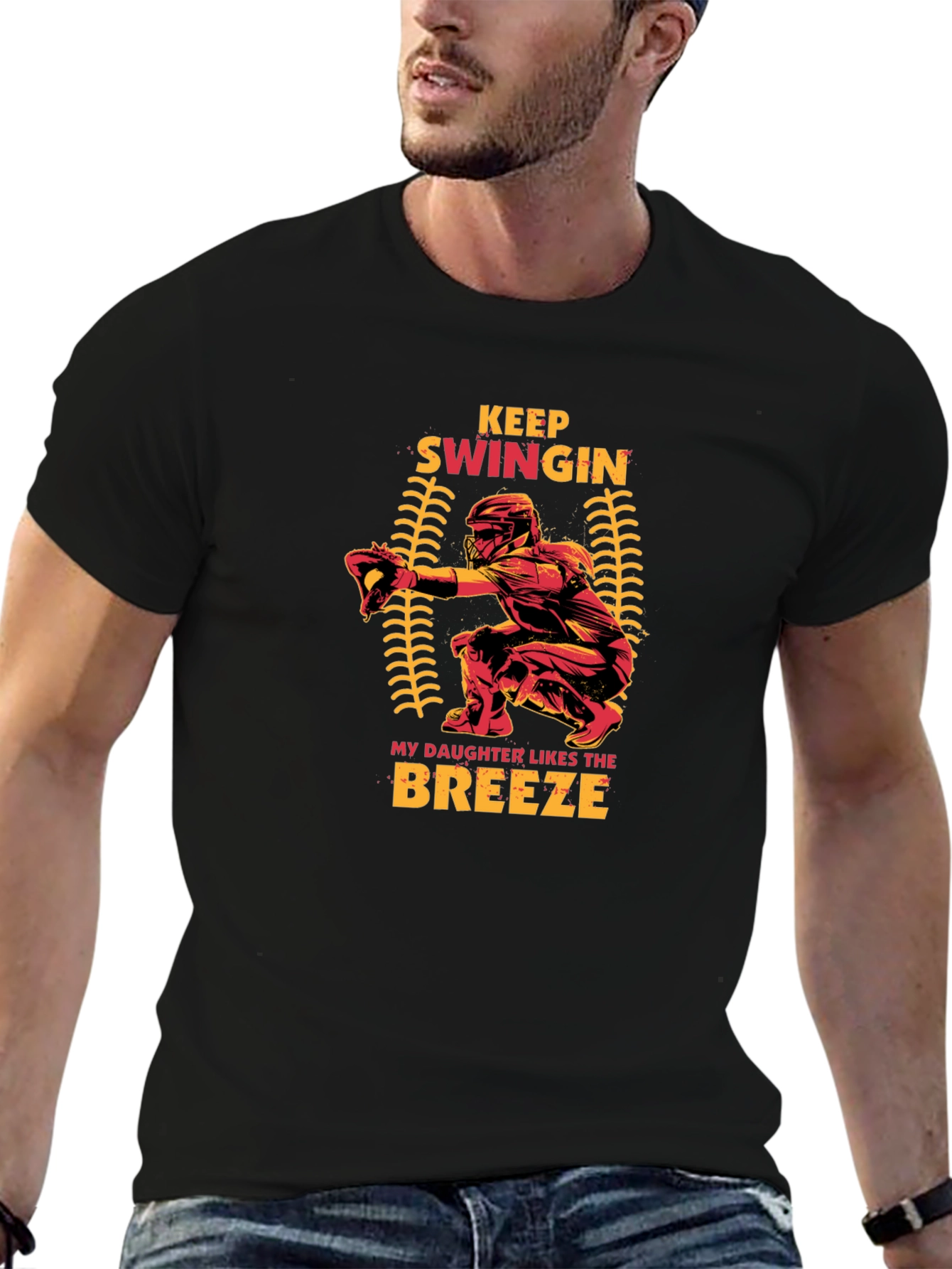Keep Swingin Baseball Graphic T-Shirt