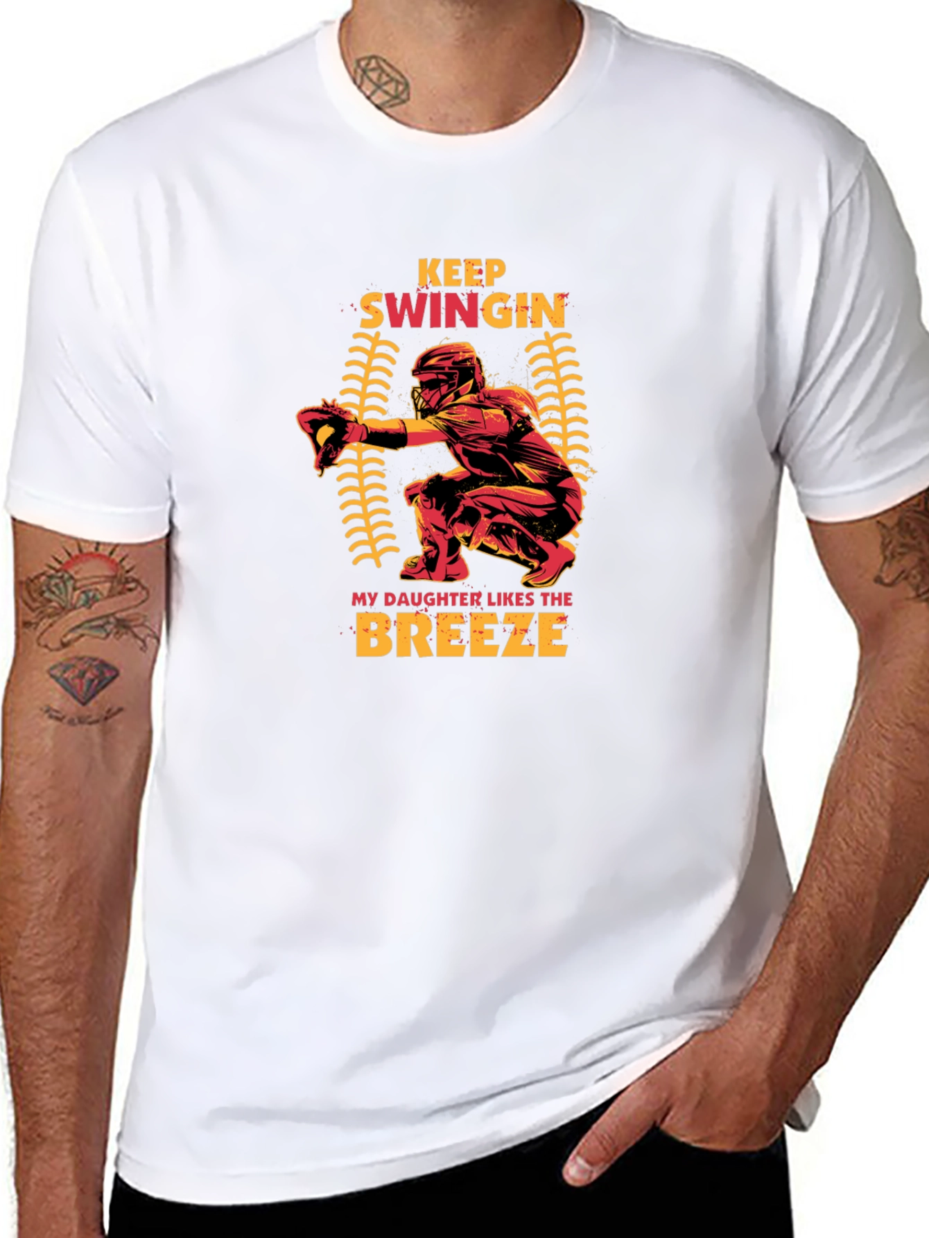 Keep Swingin Baseball Graphic T-Shirt