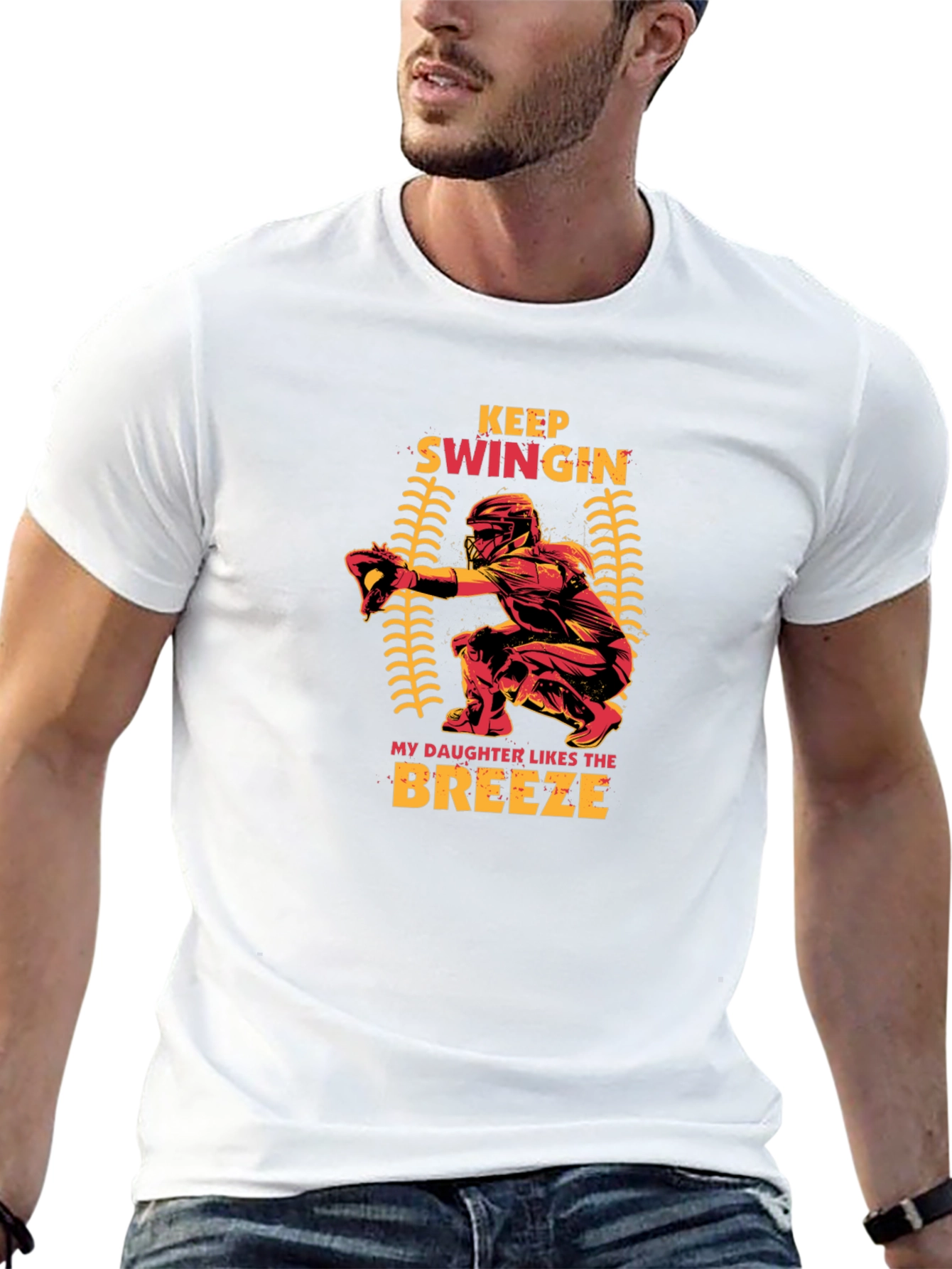 Keep Swingin Baseball Graphic T-Shirt