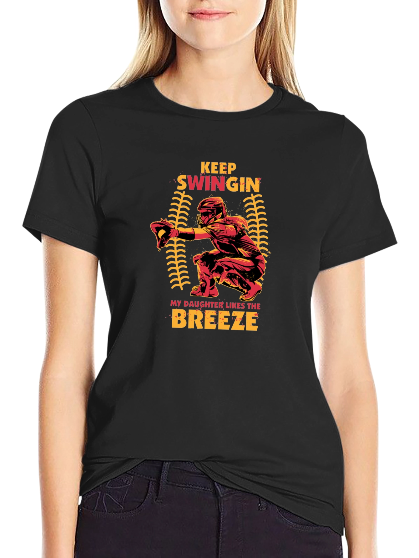 Keep Swingin Baseball Graphic T-Shirt