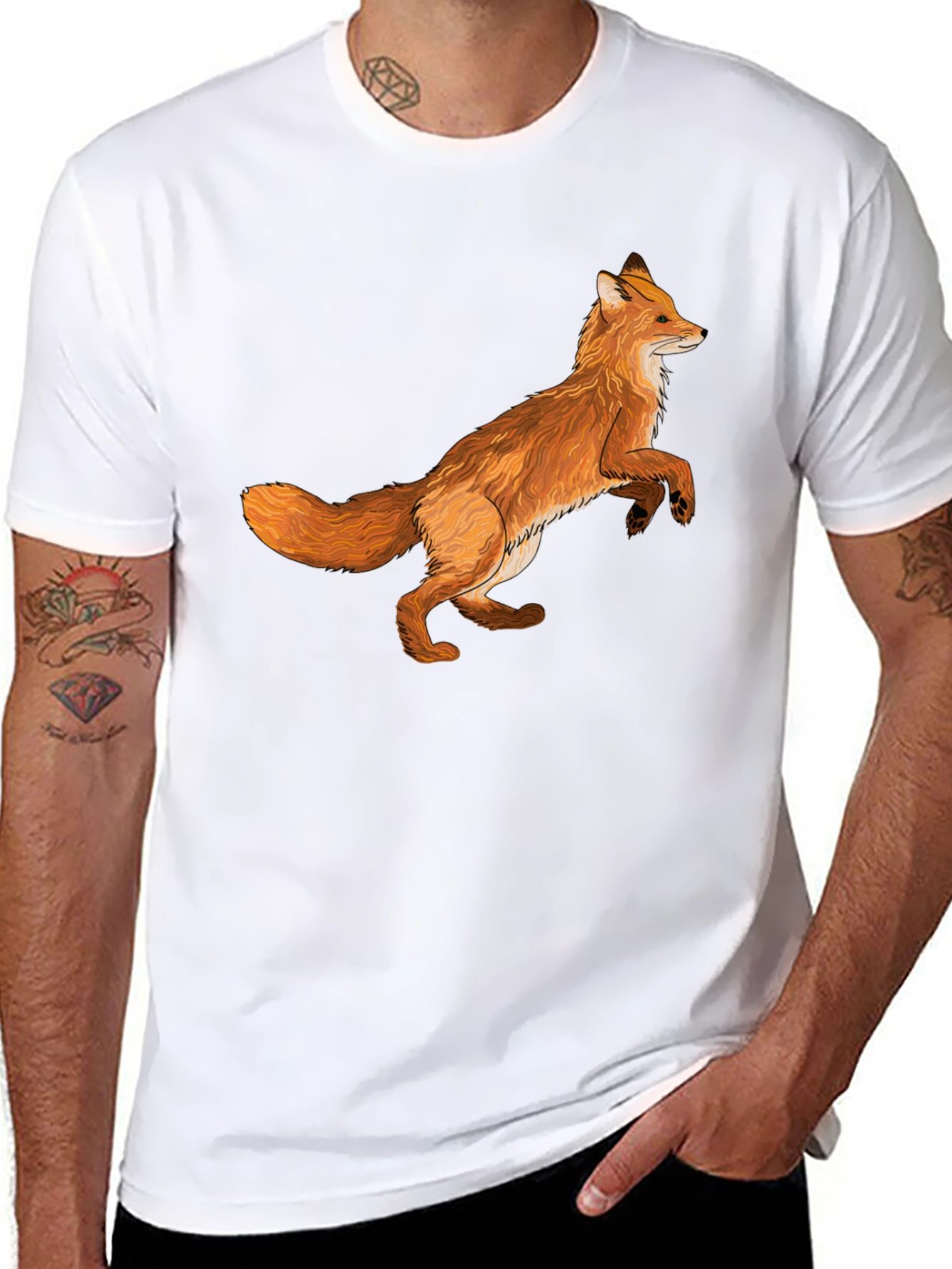 Fox Graphic T-Shirt - Stylish Animal Print Tee