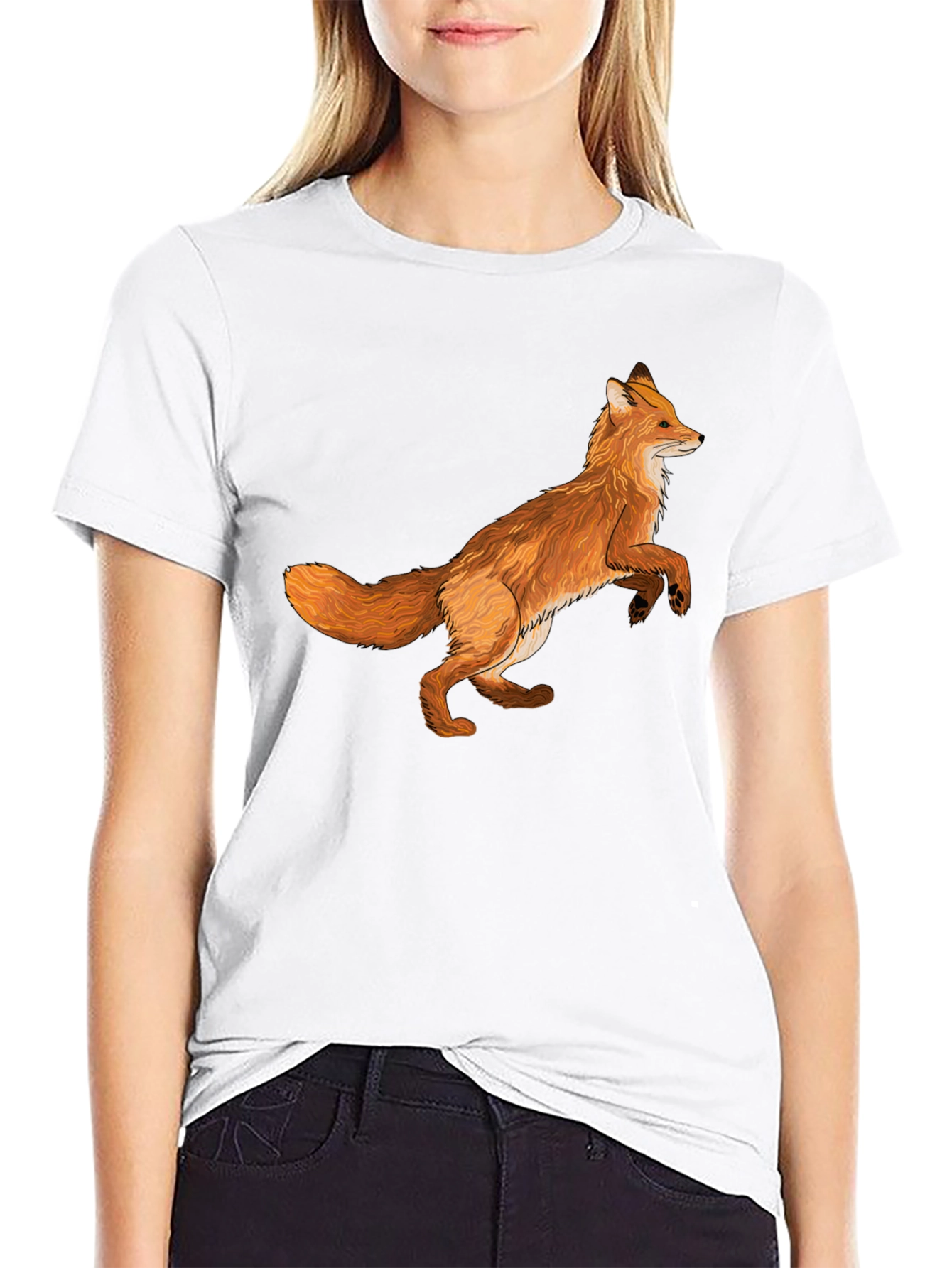 Fox Graphic T-Shirt - Stylish Animal Print Tee