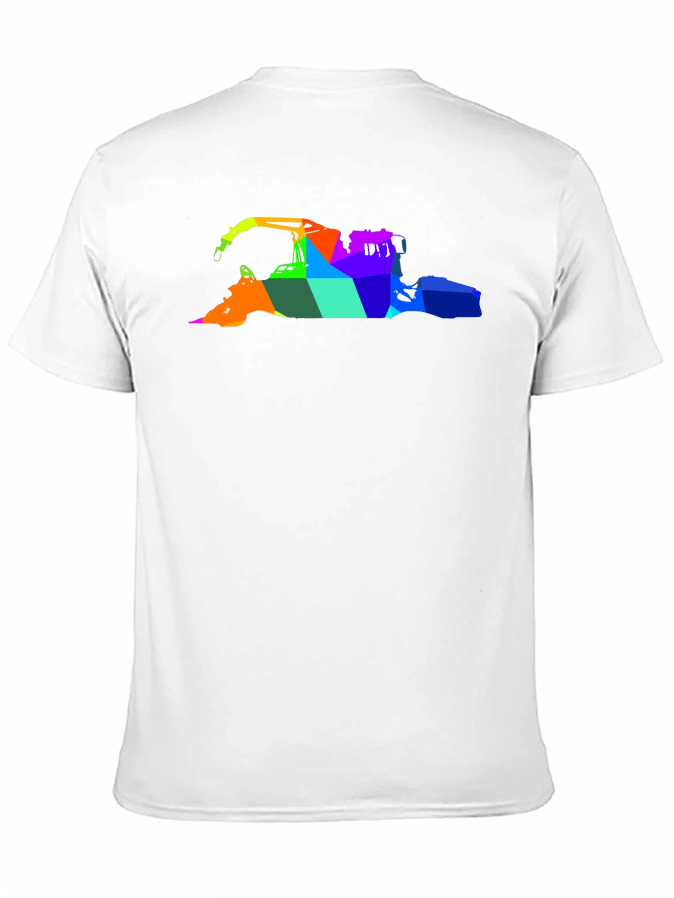 Abstract Rainbow Crane Black T-Shirt