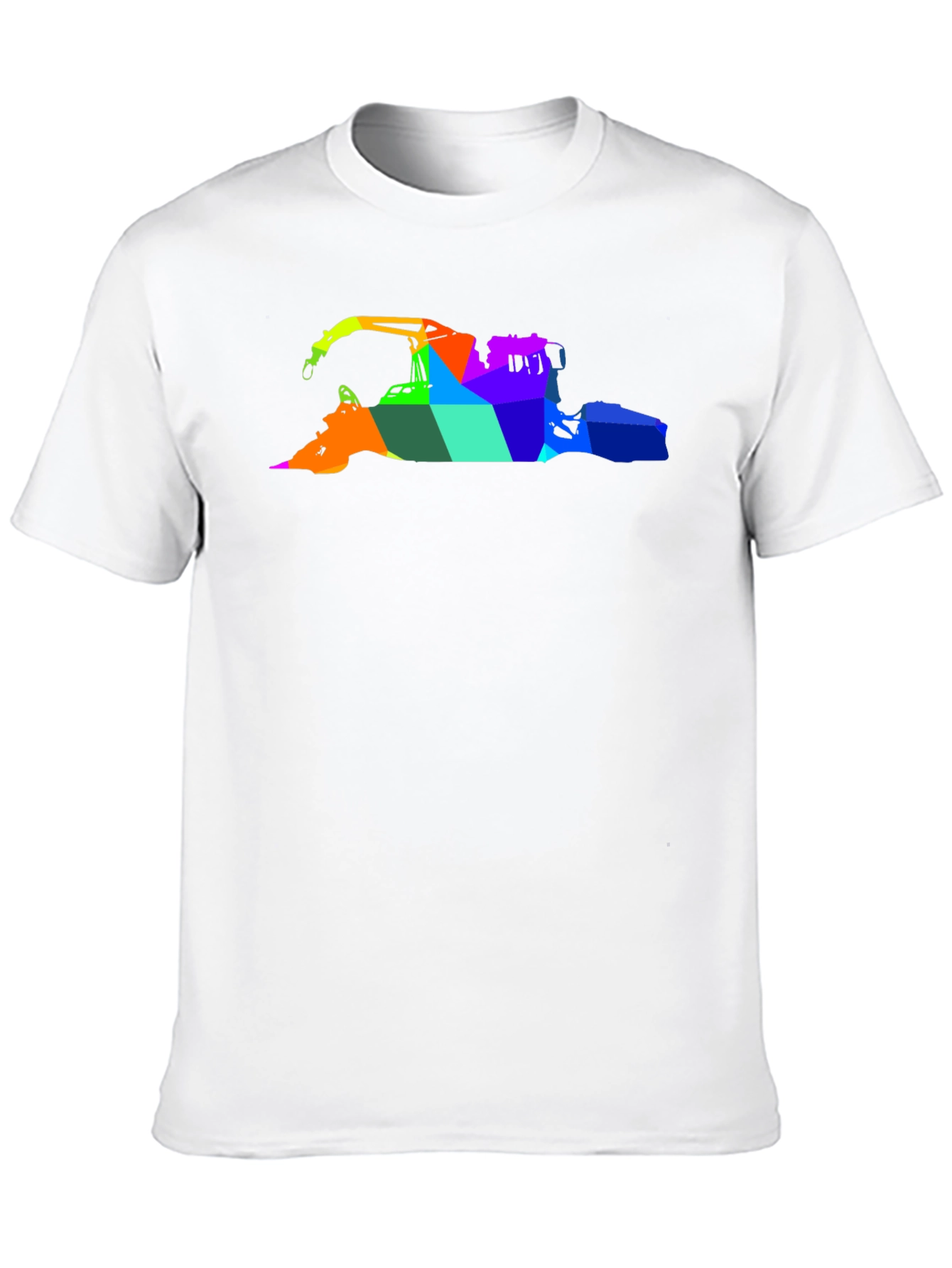 Abstract Rainbow Crane Black T-Shirt