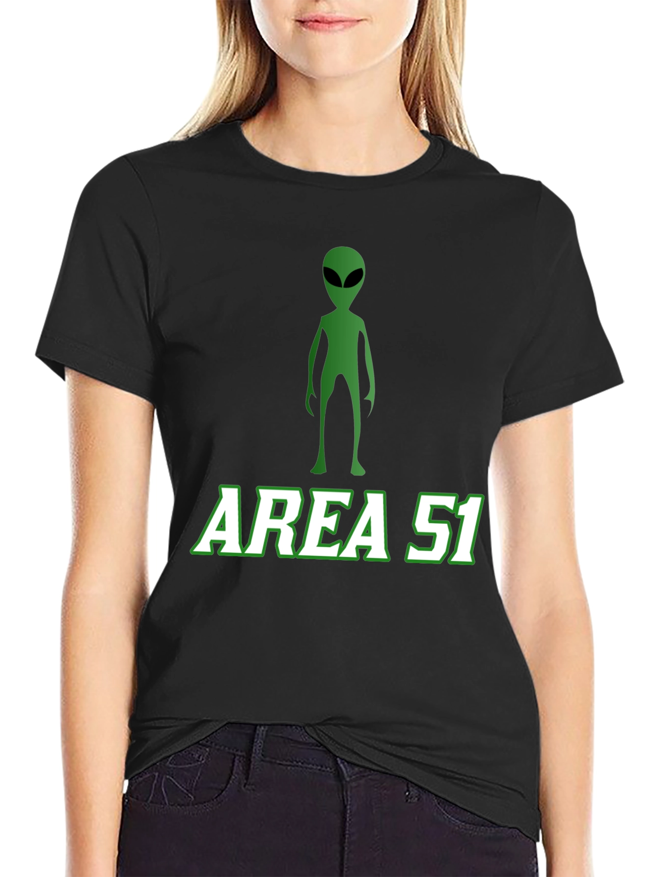 Area 51 Alien Graphic Tee - Black